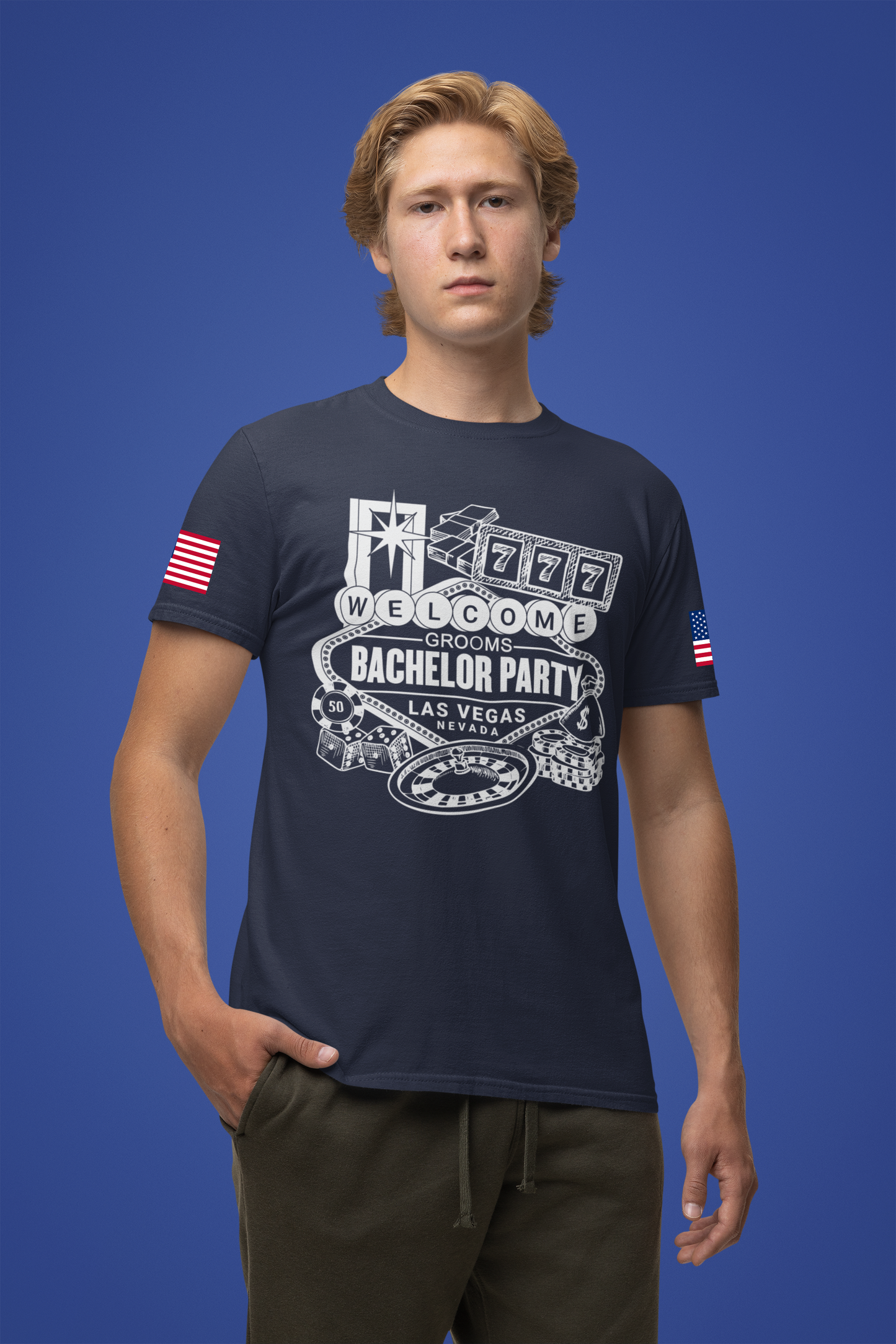 Lucky Shirt Casino T-Shirt - Front Design Gamble With My Lucky Charm Vegas