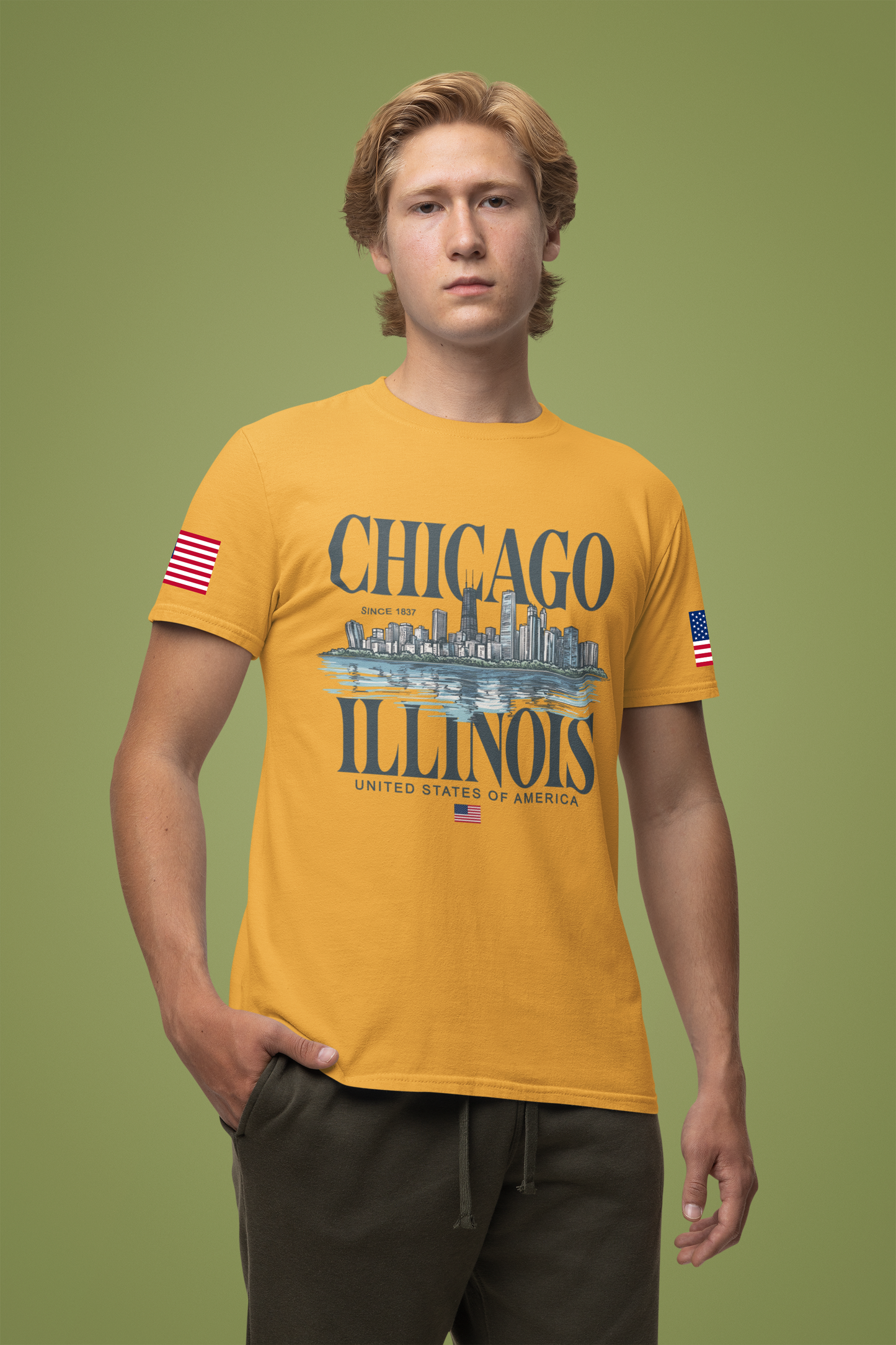Chicago Illinois T-Shirt - Since 1837 Skyline Lake Michigan United States Design