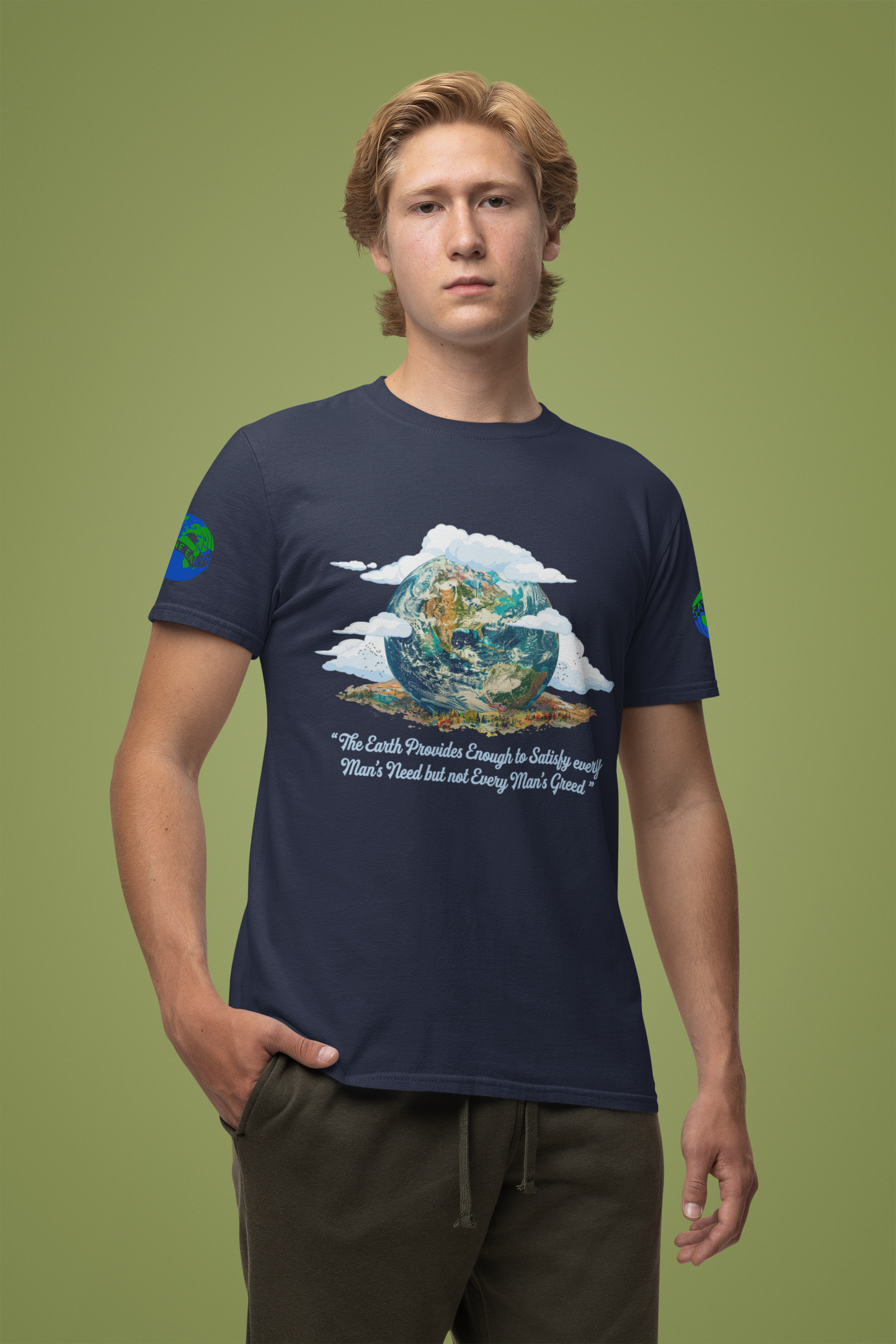 The Earth Provides Enough to Satisfy Every Man's Need T-Shirt – Environmental Sustainability Quote Graphic Tee