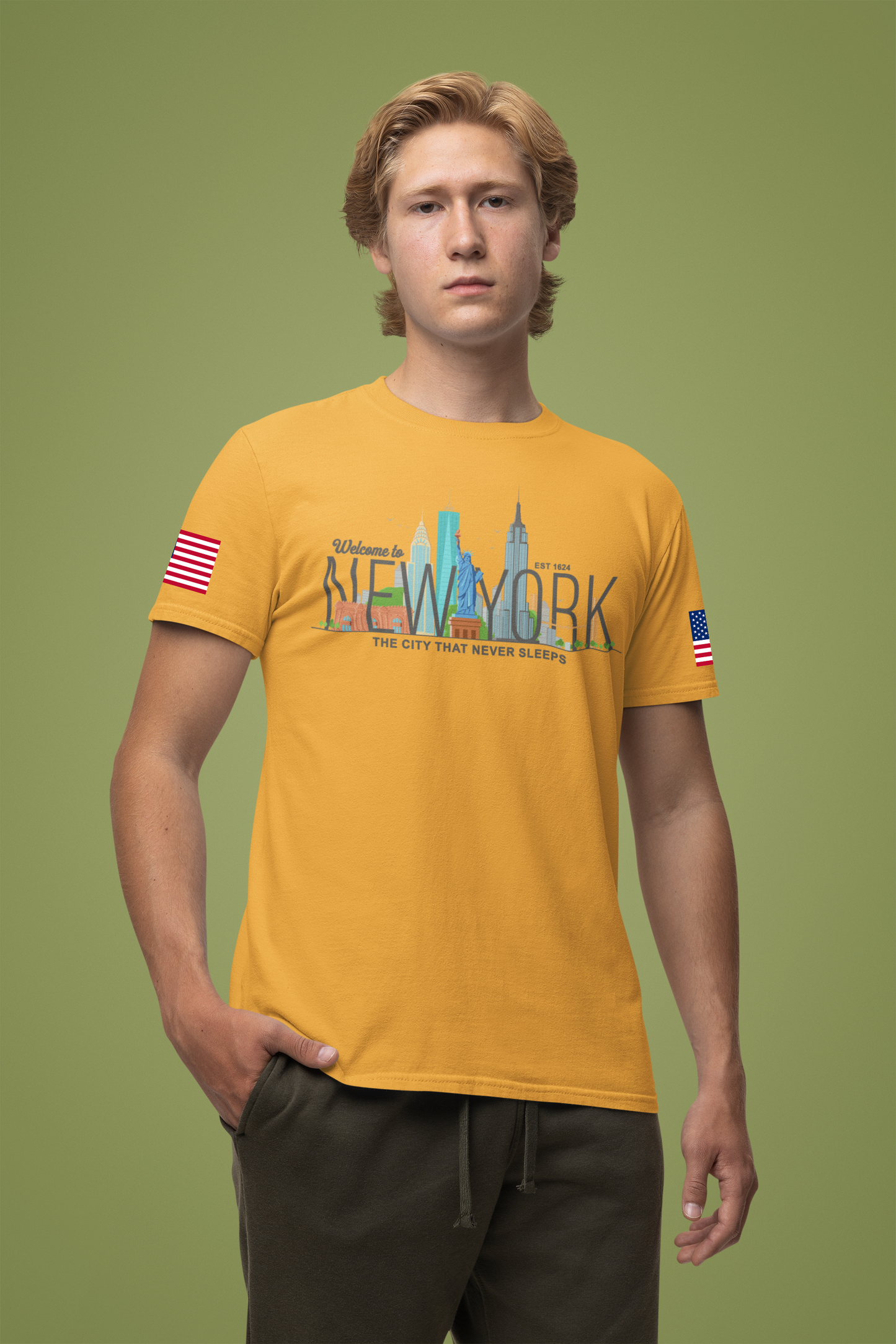 Welcome to New York T-Shirt - Colorful NYC Skyline Est 1624 City That Never Sleeps