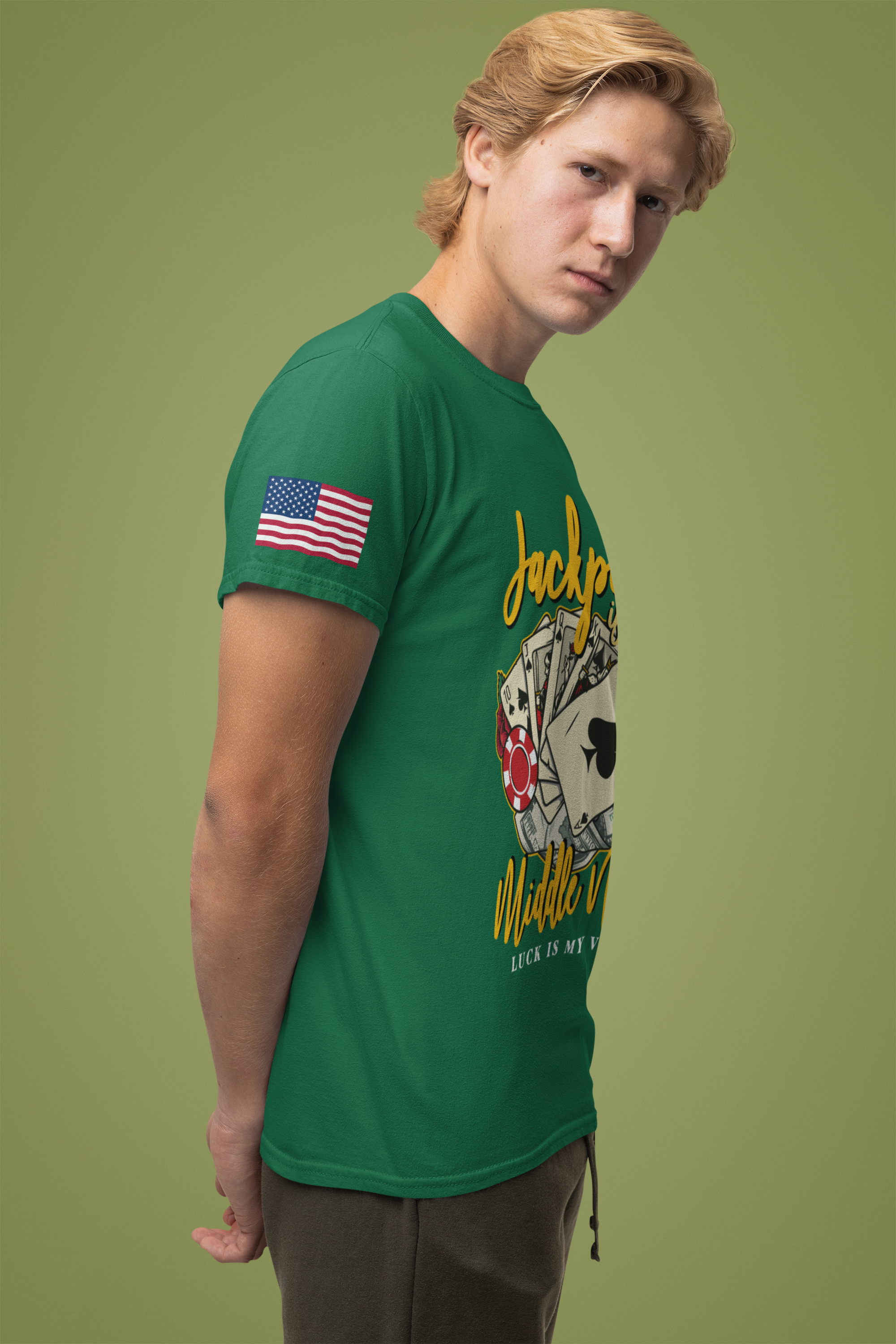 Jackpot Is My Middle Name T-Shirt – Lucky Casino Poker Cards Vegas Tee