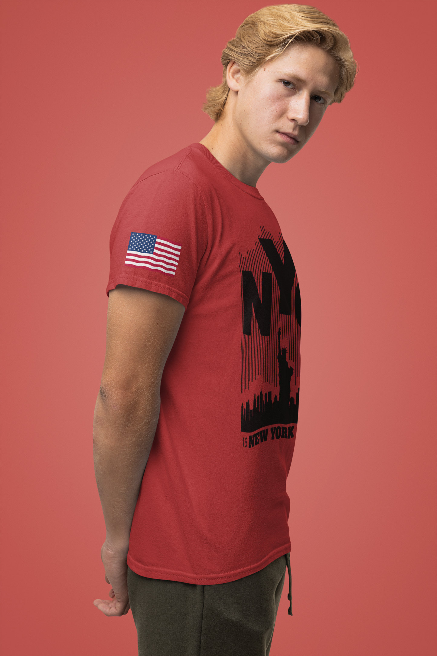 NYC Barcode T-Shirt - Modern New York City 1624 Minimalist Stripe Design