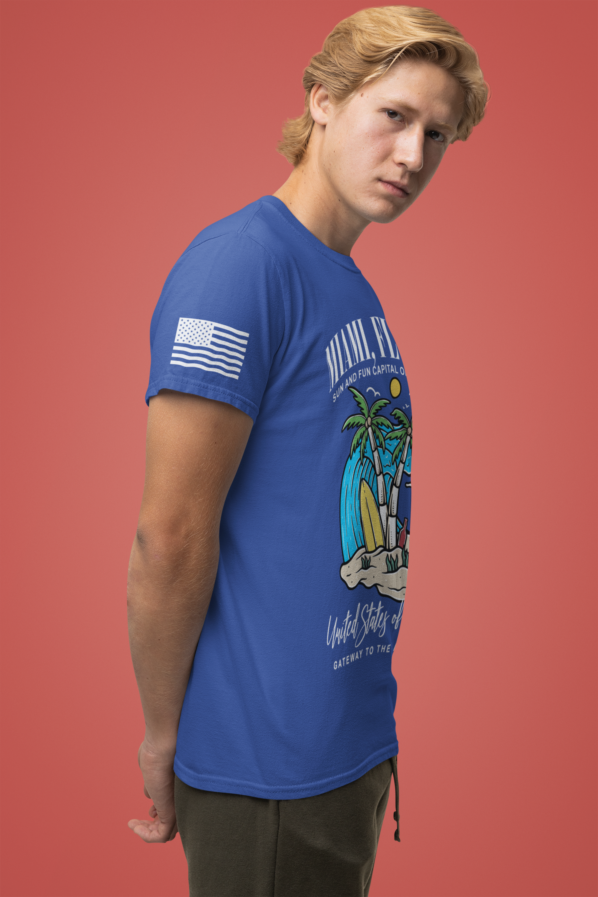 Miami Florida Sun and Fun Capital T-Shirt – Since 1896 Gateway to the Americas Beach Surfboard Tee