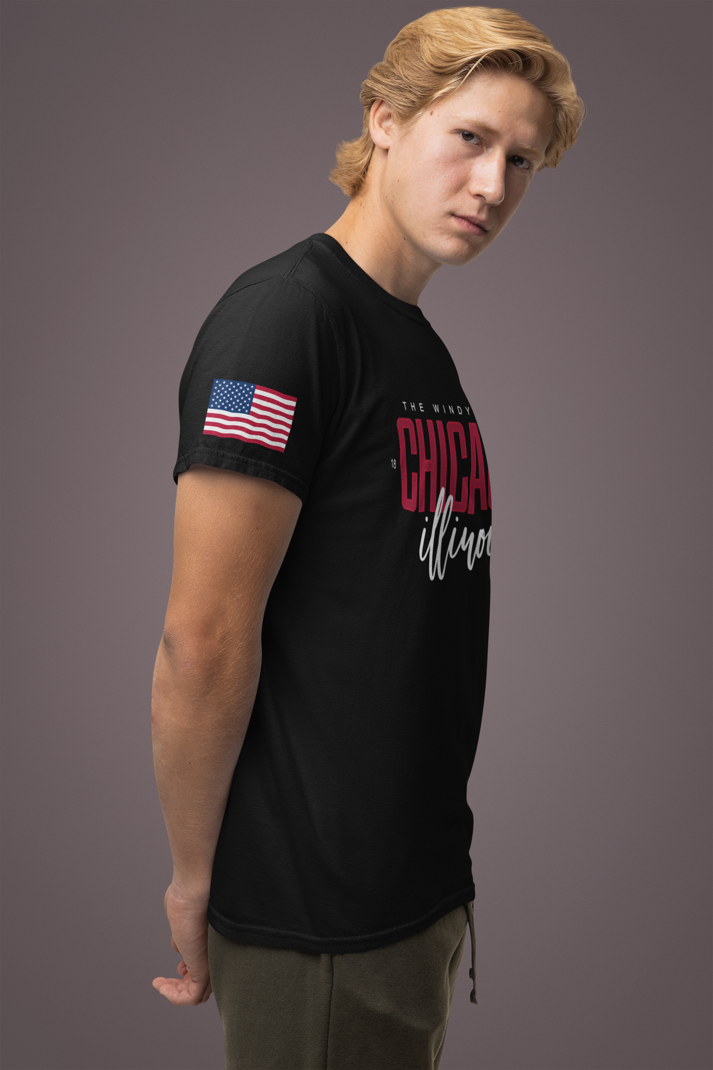 The Windy City Chicago T-Shirt - Chicago Illinois 1837 Purple Typography Design