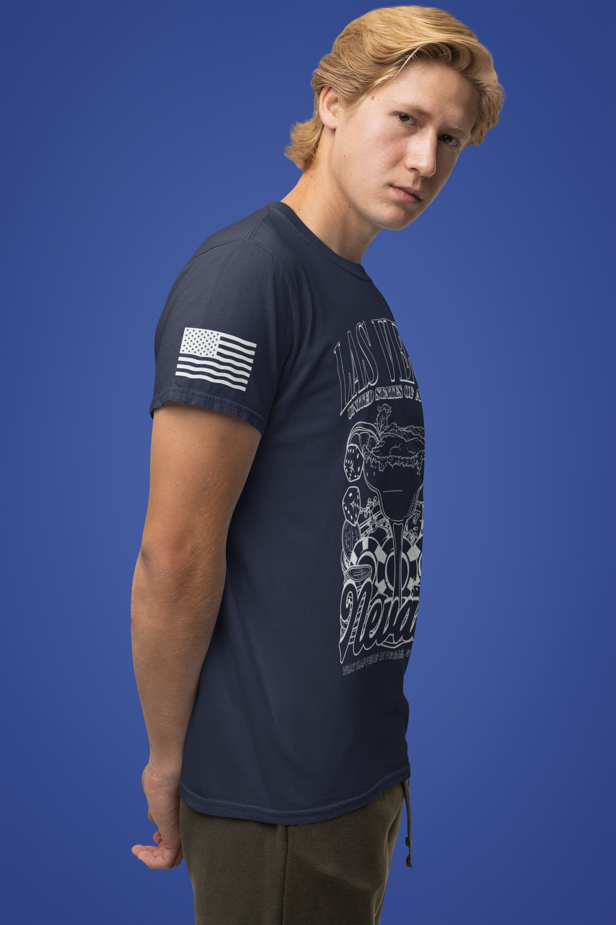 Las Vegas Nevada USA T-Shirt – Casino Cocktail Dice Chips Graphic Tee