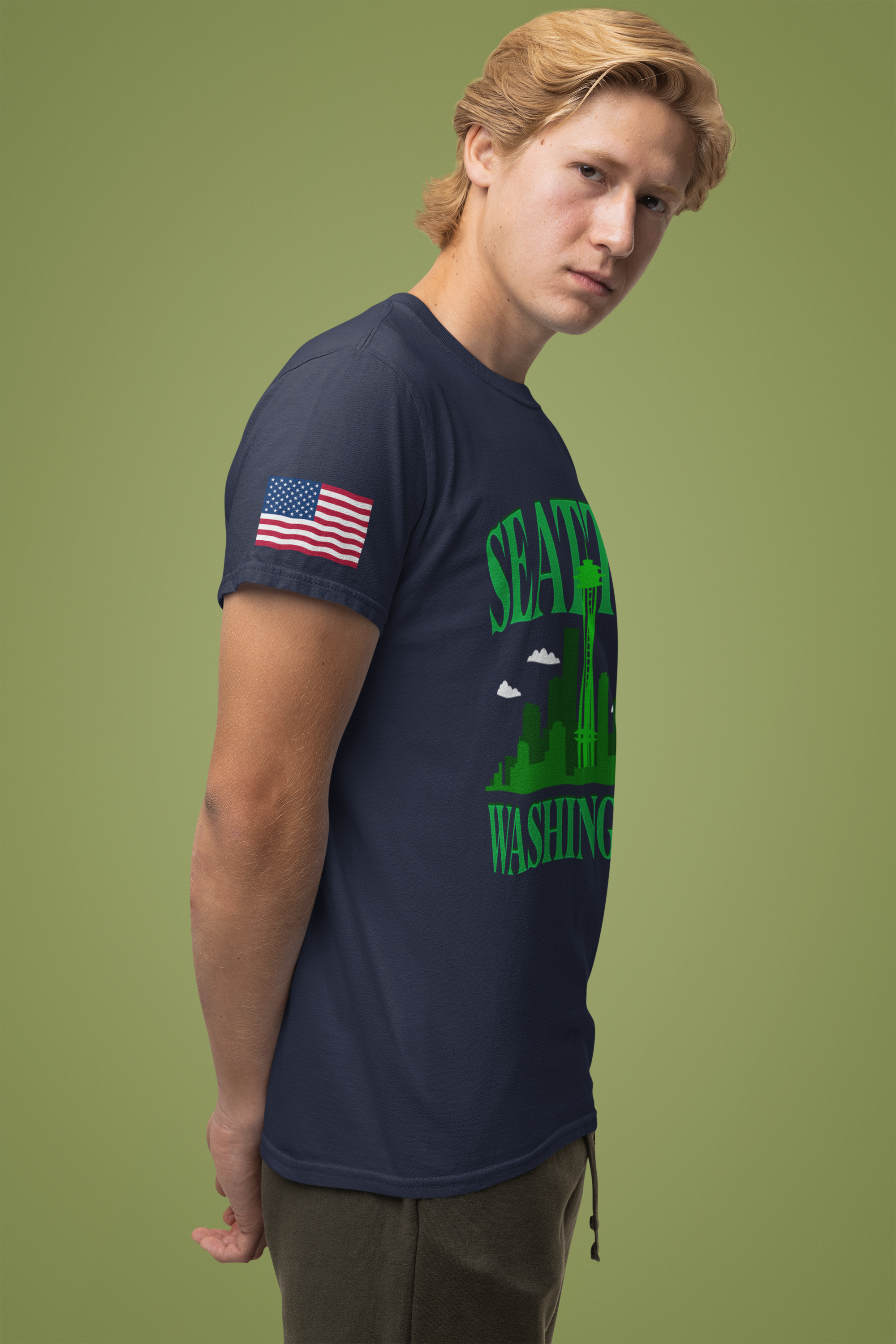 Seattle Washington Arch Space Needle Skyline Silhouette T-Shirt | Seattle Souvenir Tee | Emerald City Pride Shirt