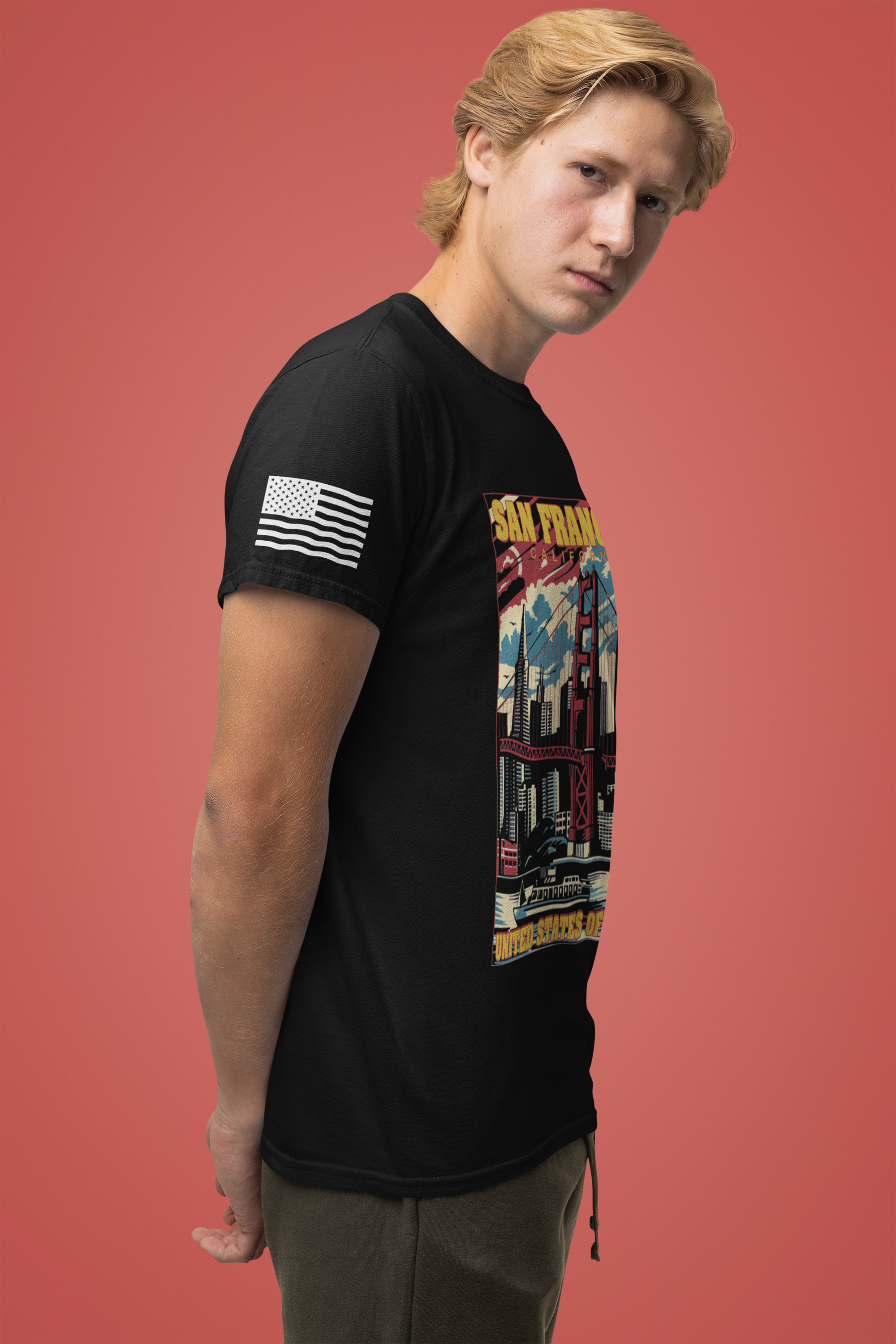 San Francisco California T-Shirt – Retro Americana Poster Style Graphic Tee United States of America
