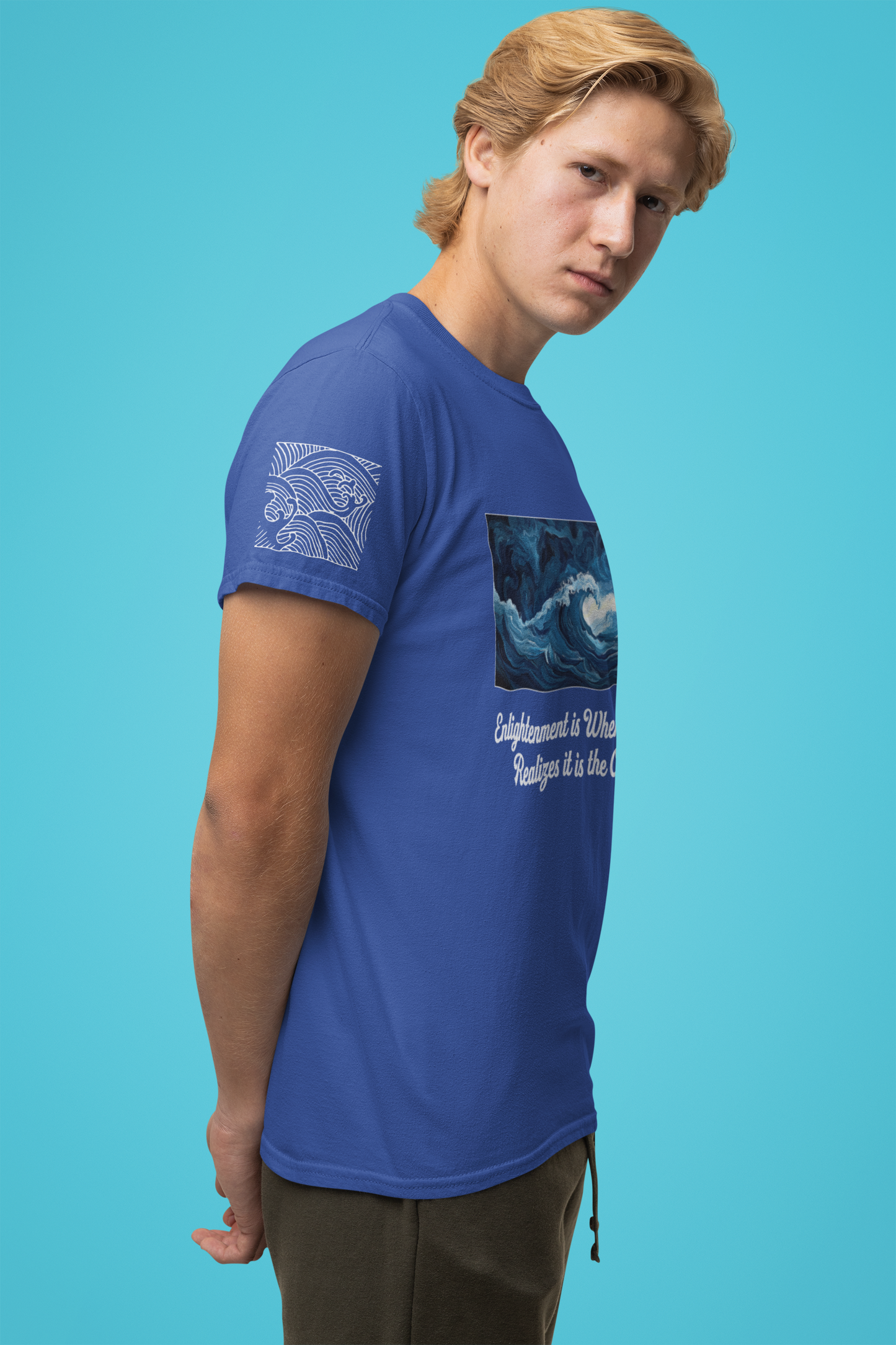 Enlightenment Is When a Wave Realizes It Is the Ocean T-Shirt – Spiritual Awakening Quote Graphic Tee