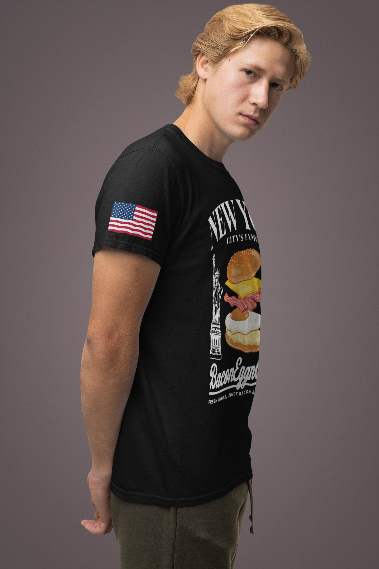 New York Bacon Egg Cheese T-Shirt - NYC Bodega Breakfast Sandwich Food Humor