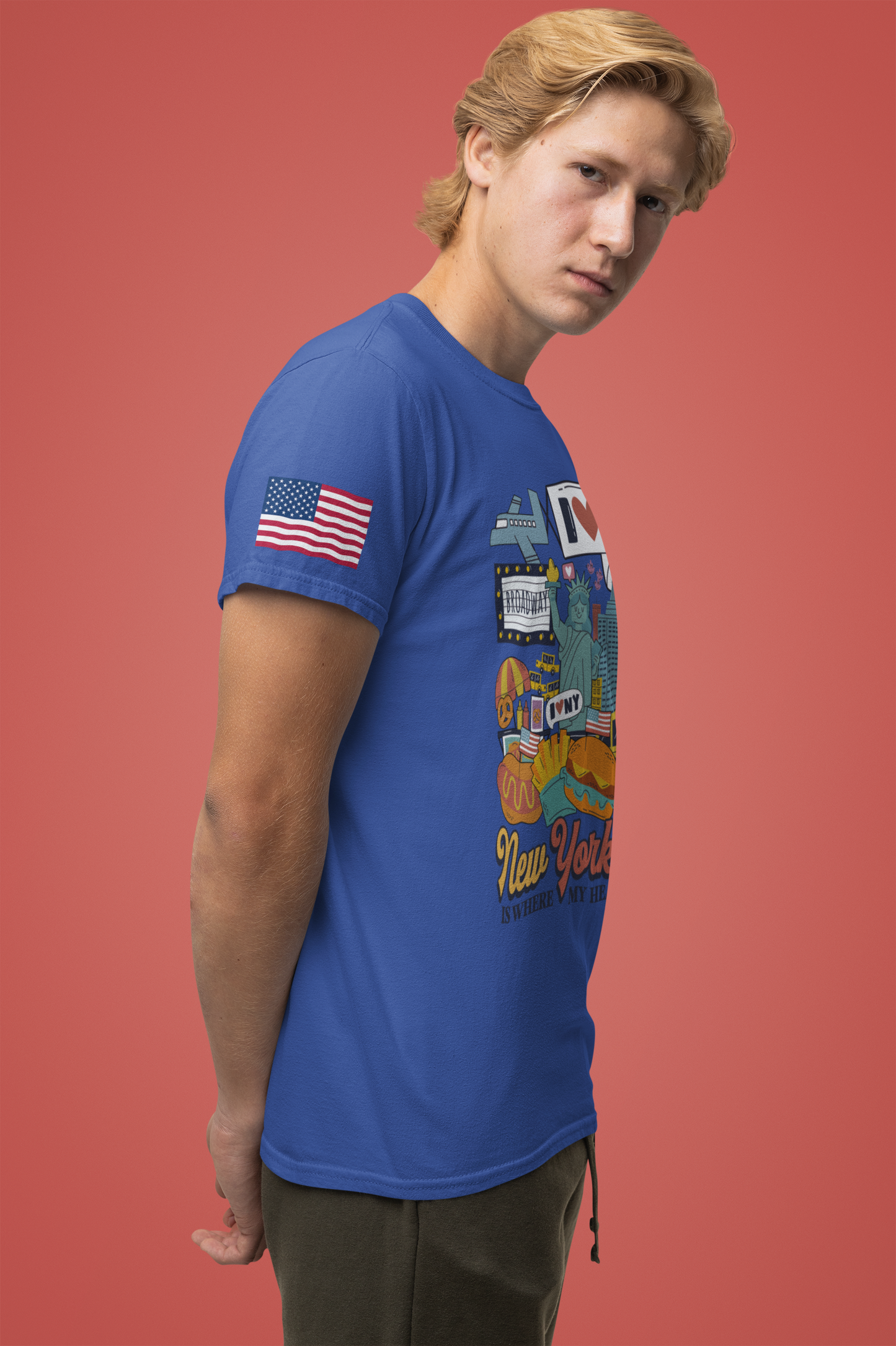 New York City Is Where My Heart Is T-Shirt - Cute NYC Icons Colorful Tourist Design