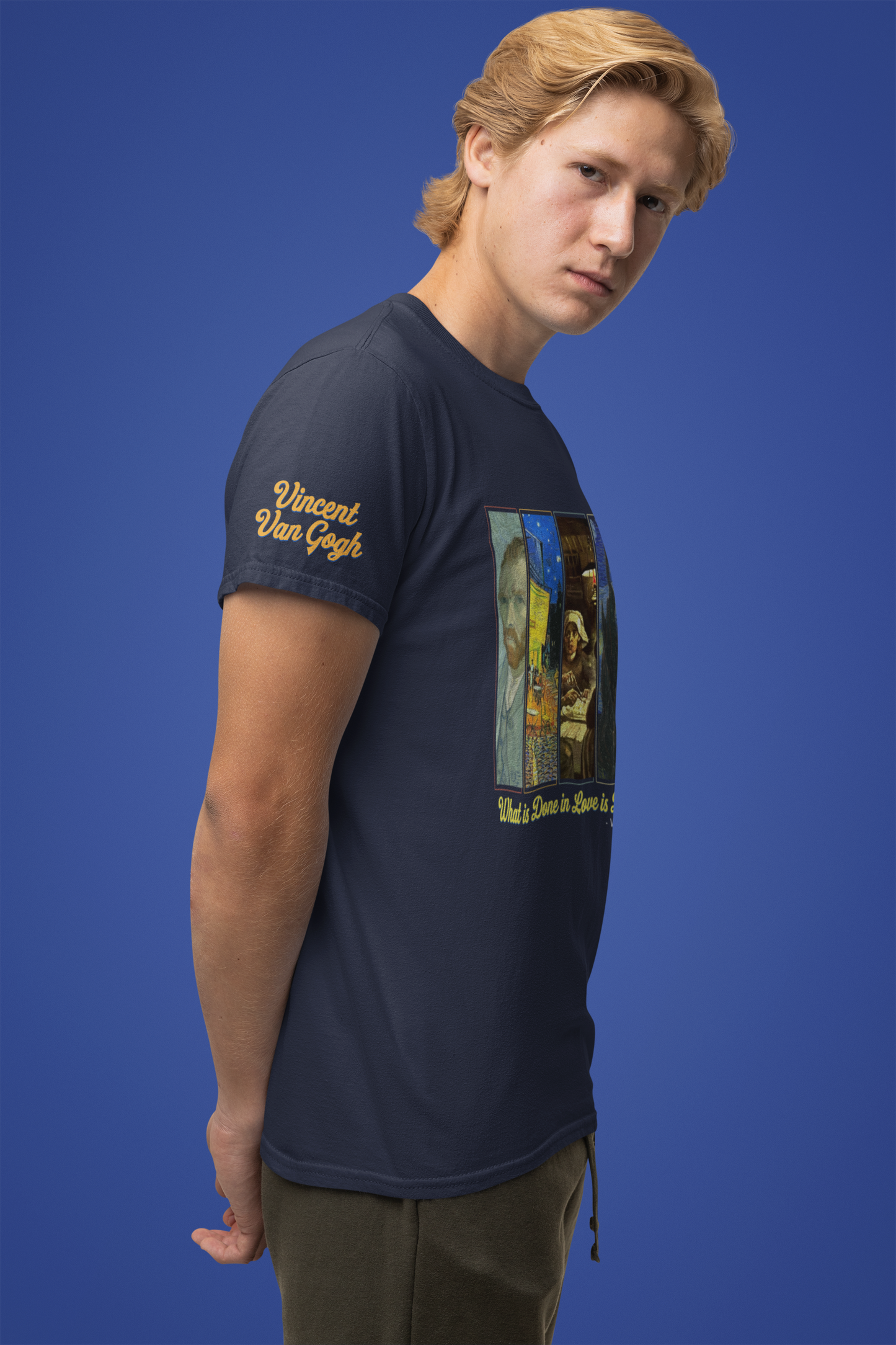 What Is Done in Love Is Done Well T-Shirt – Vincent Van Gogh Quote Art Collage Graphic Tee