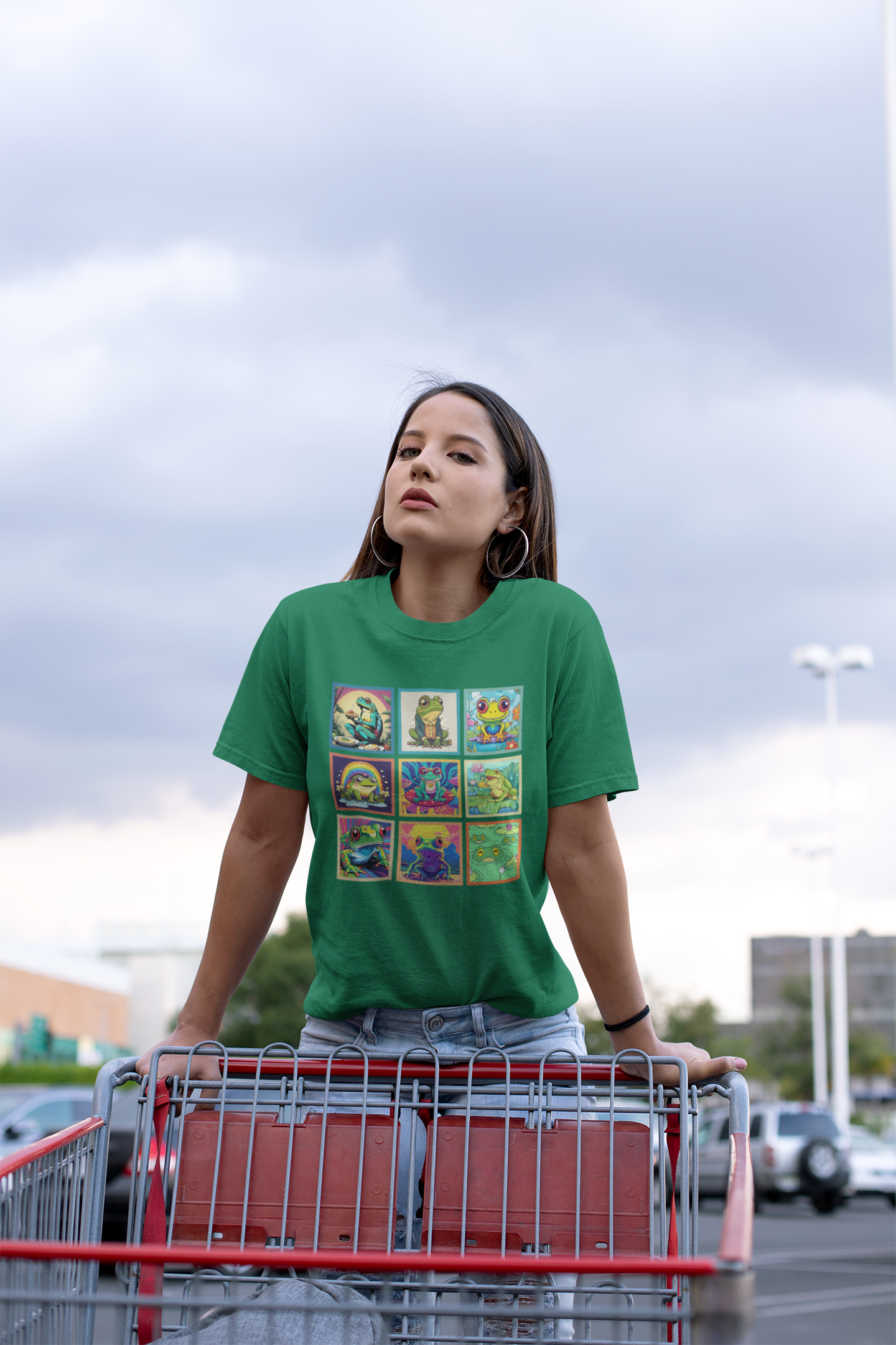 Colorful Frogs Pop Art Tshirt – Nine Amphibian Friends