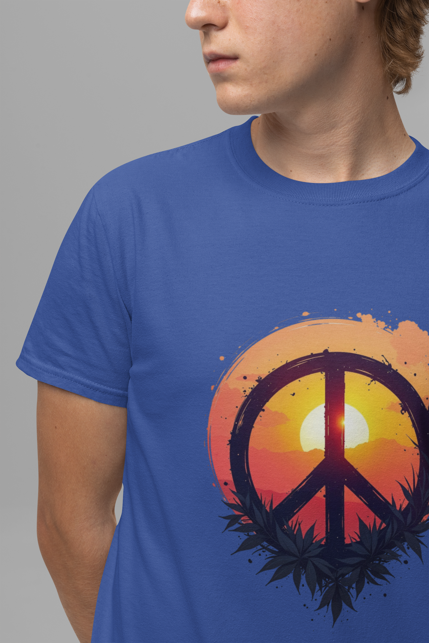 Peace Sunset T-Shirt – Retro Peace Sign and Nature Graphic Tee
