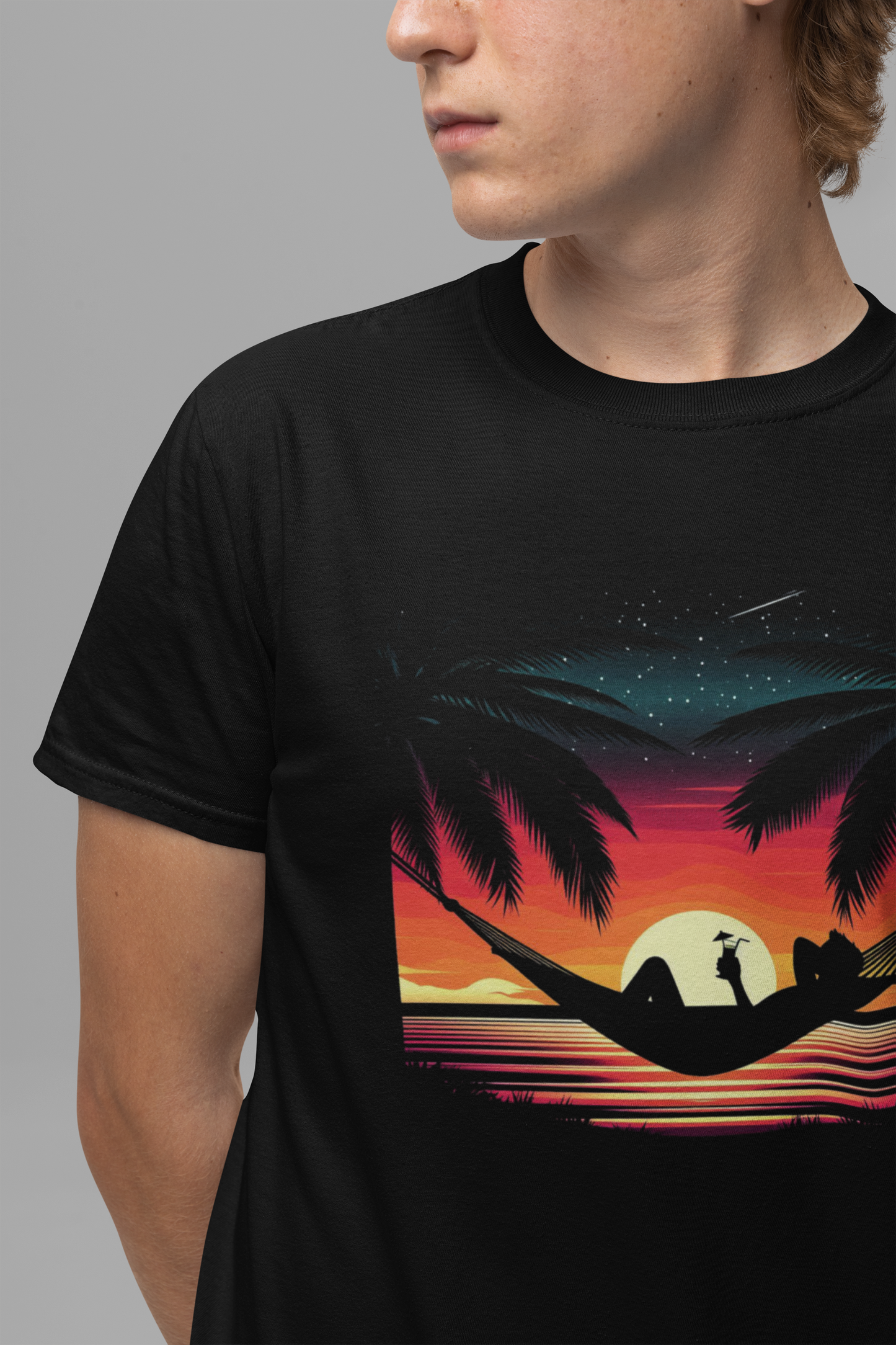 Sunset State of Mind - Tropical Hammock Chill Vibes T-Shirt