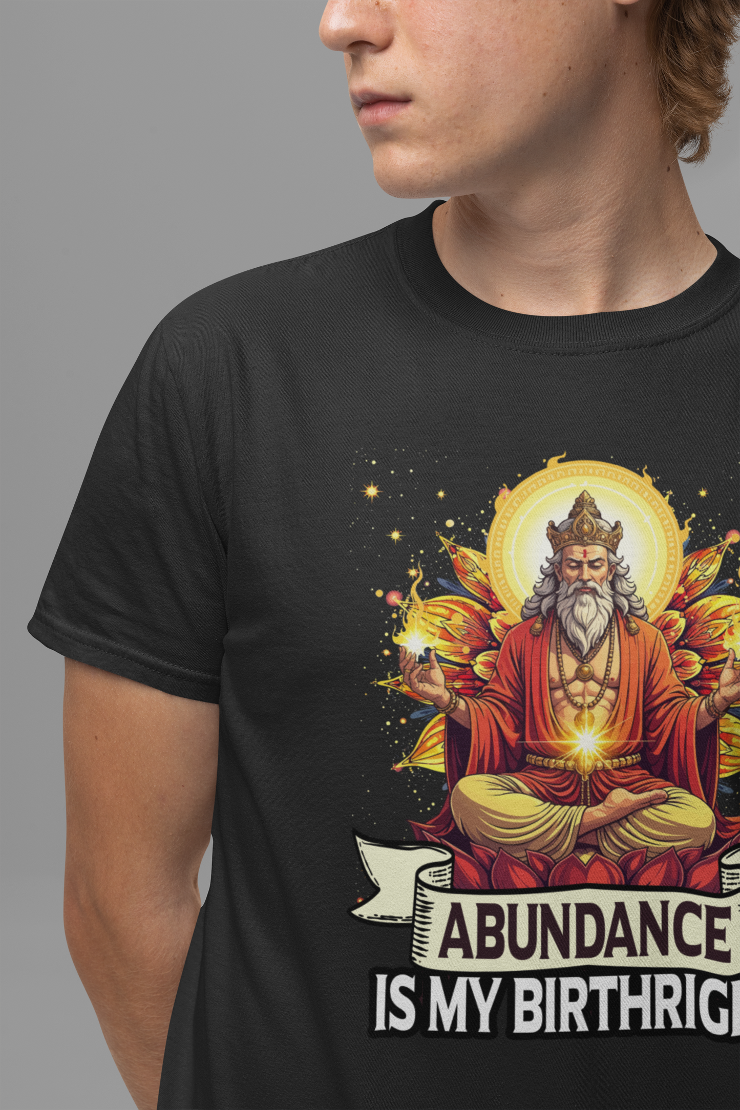 Abundance Is My Birthright Spiritual Manifestation Gold Energy T-Shirt