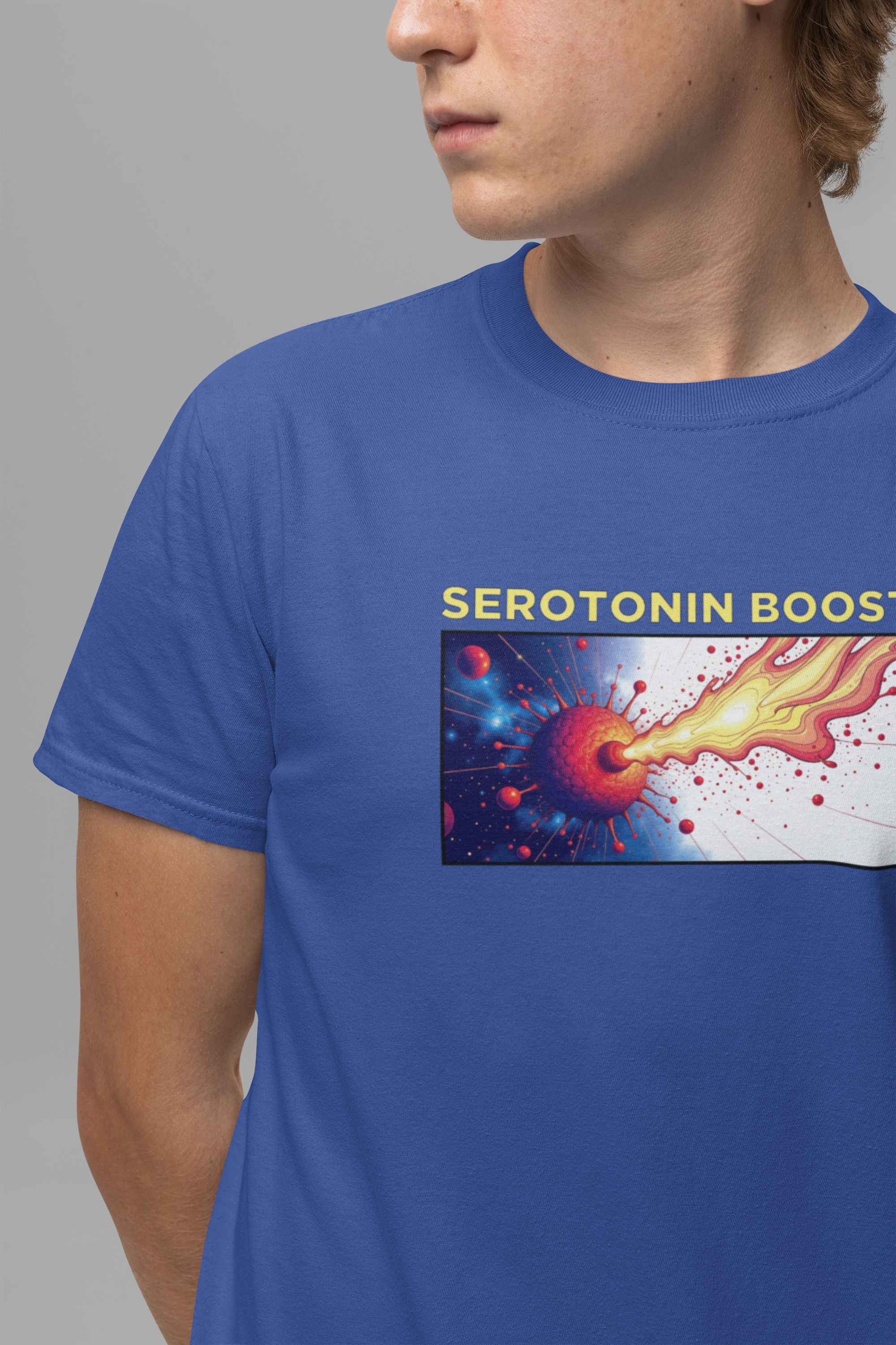Serotonin Boost Shirt Mental Health Awareness Tee Featuring a Happy Brain and Positive Vibe for Science Lovers and Joy Seekers