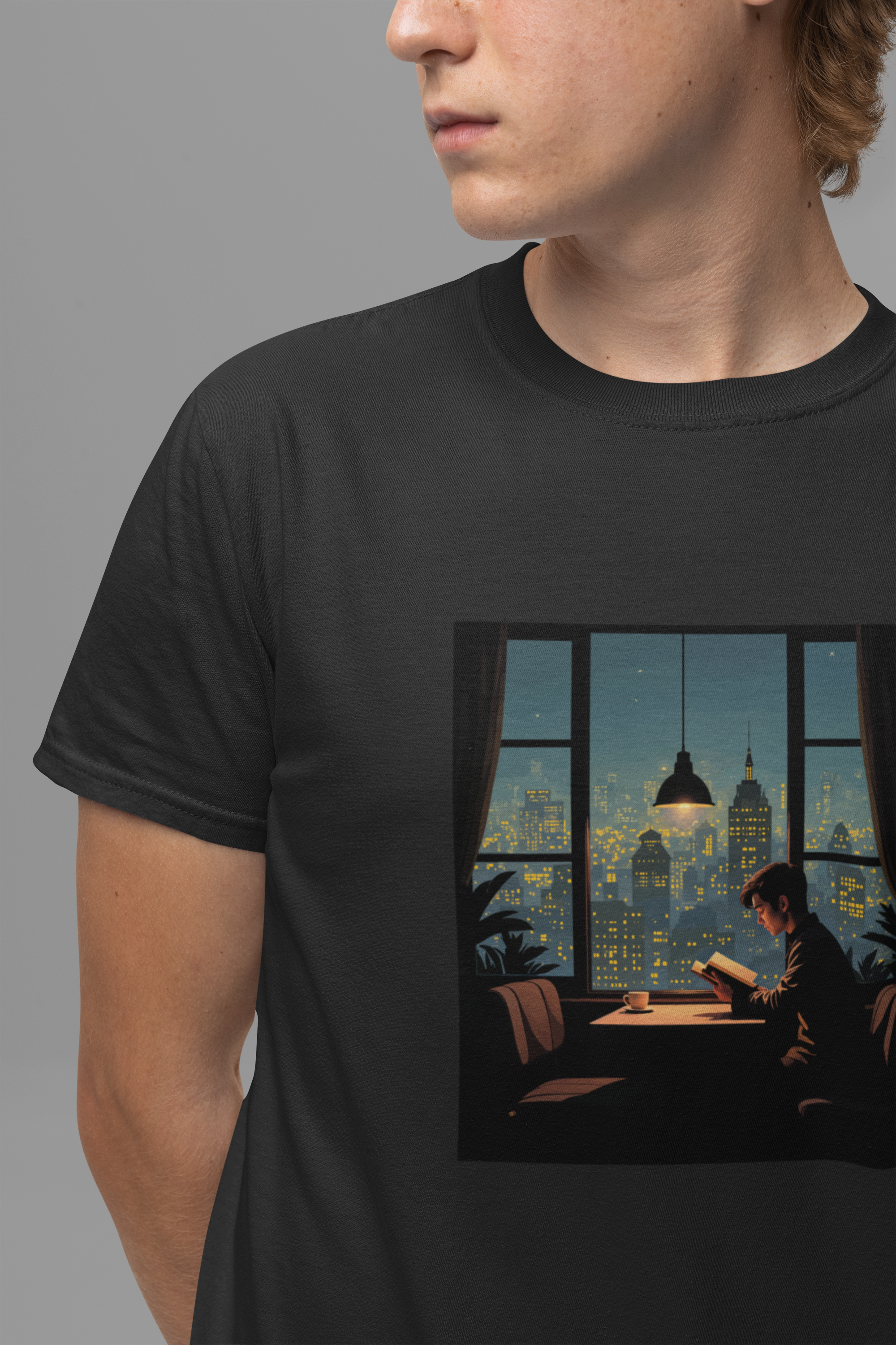 Urban Nights Cozy Lights Window View City Dreamer Aesthetic T-Shirt