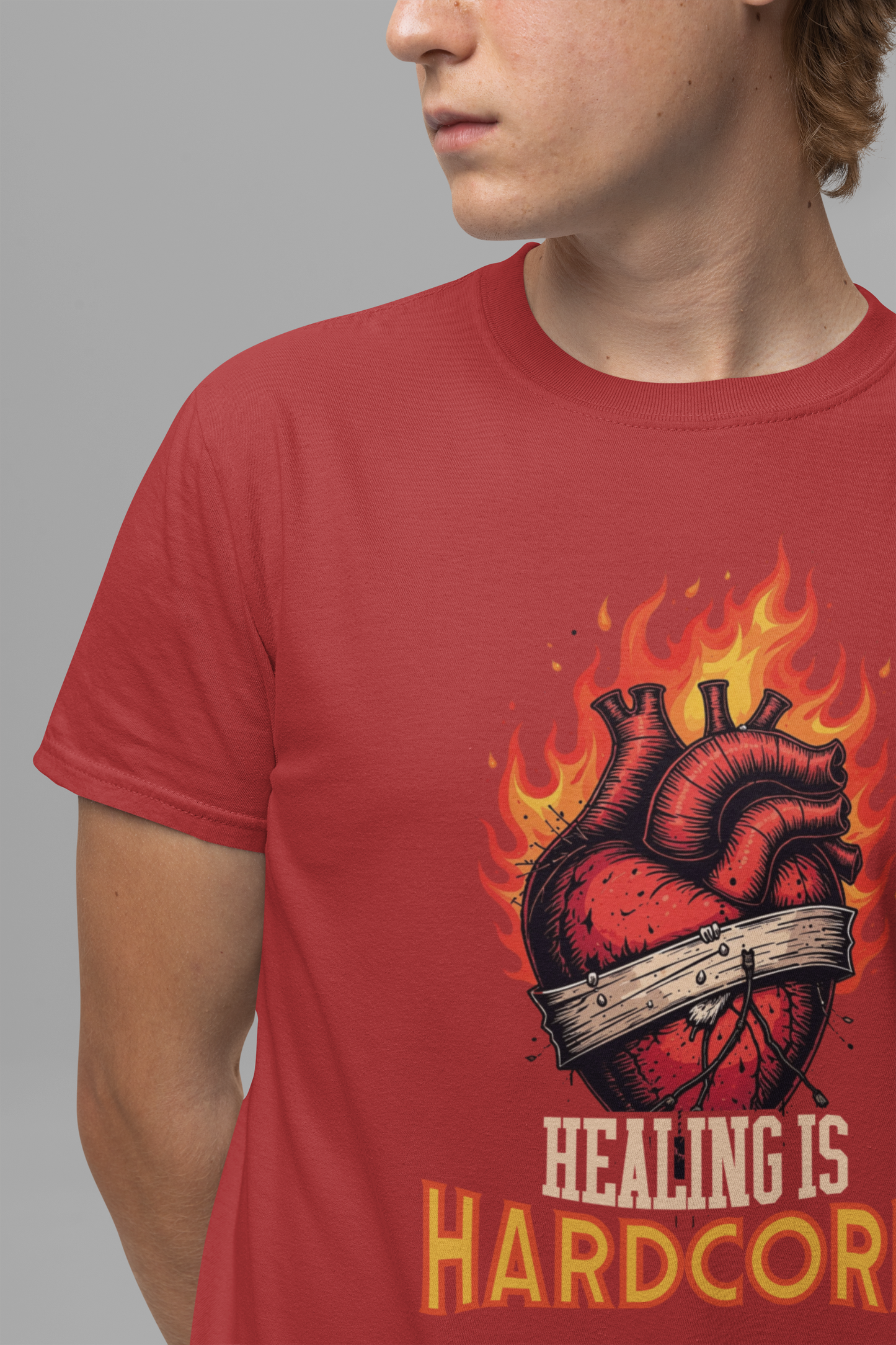 Healing Is Hardcore Motivational Heart T-Shirt