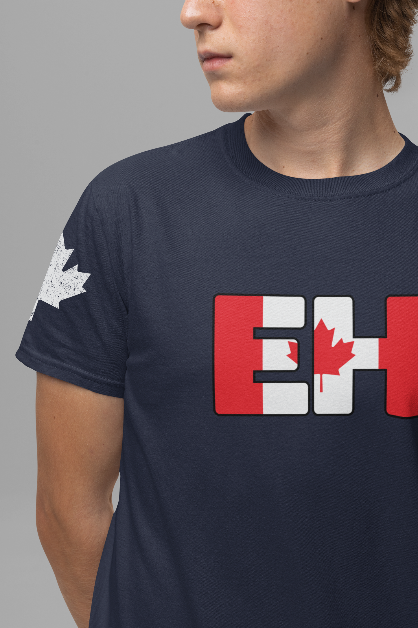 Canada EH Flag Maple Sleeve T-Shirt
