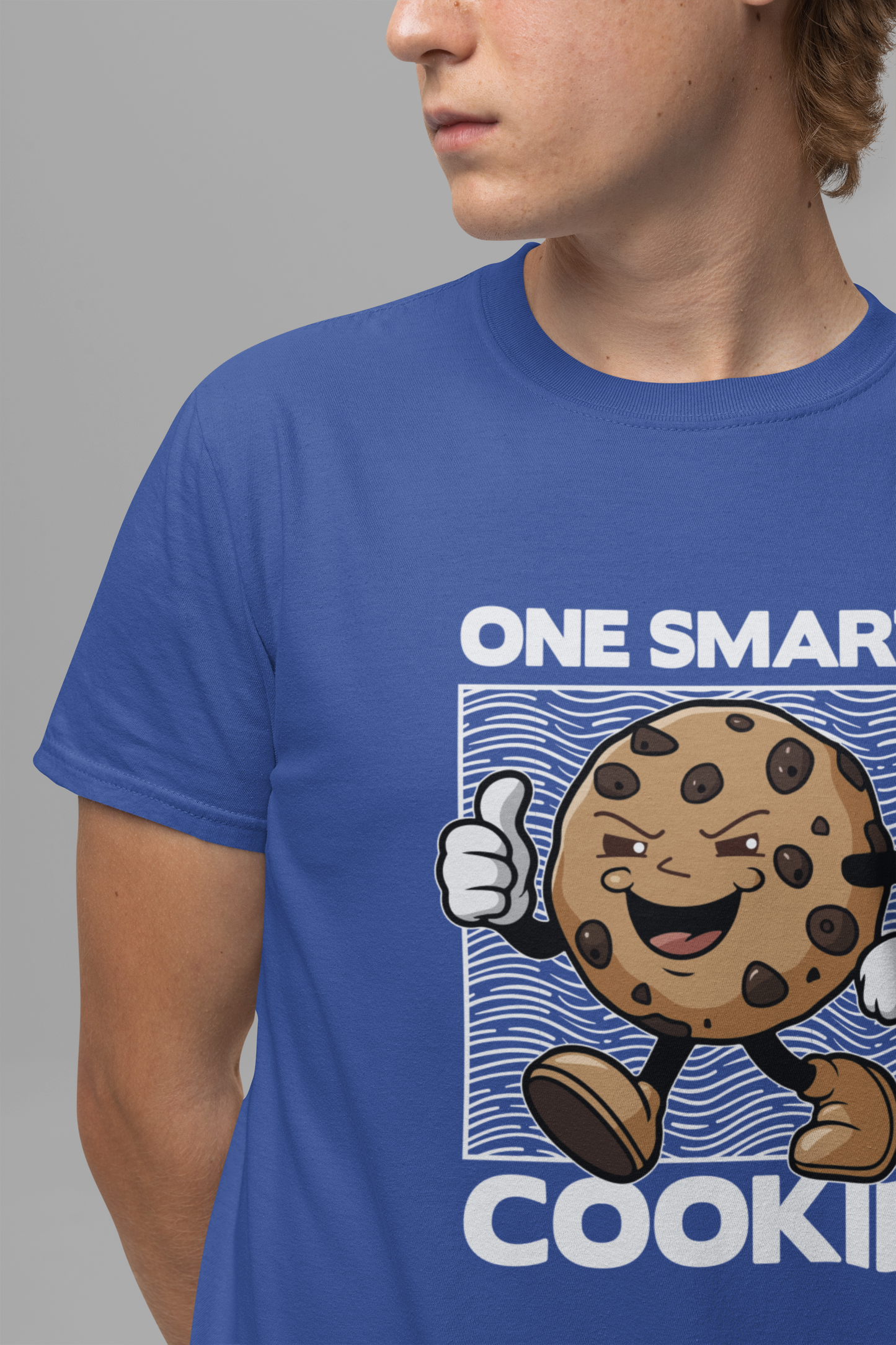 One Smart Cookie Tshirt – Happy Smiling Cookie Walking with Thumbs Up Graphic