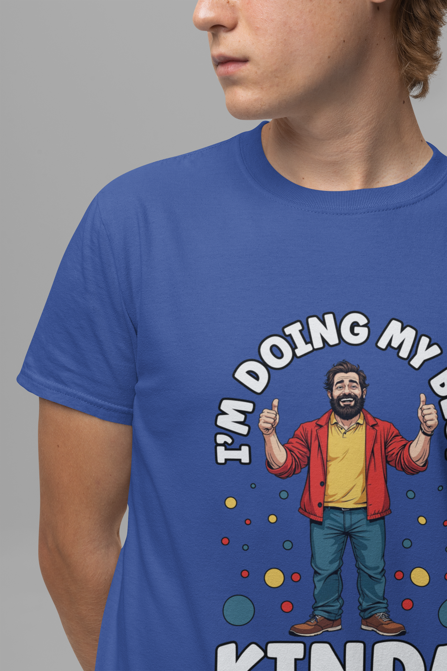 I'm Doing My Best – Casual Man Double Thumbs UP Graphic T-Shirt
