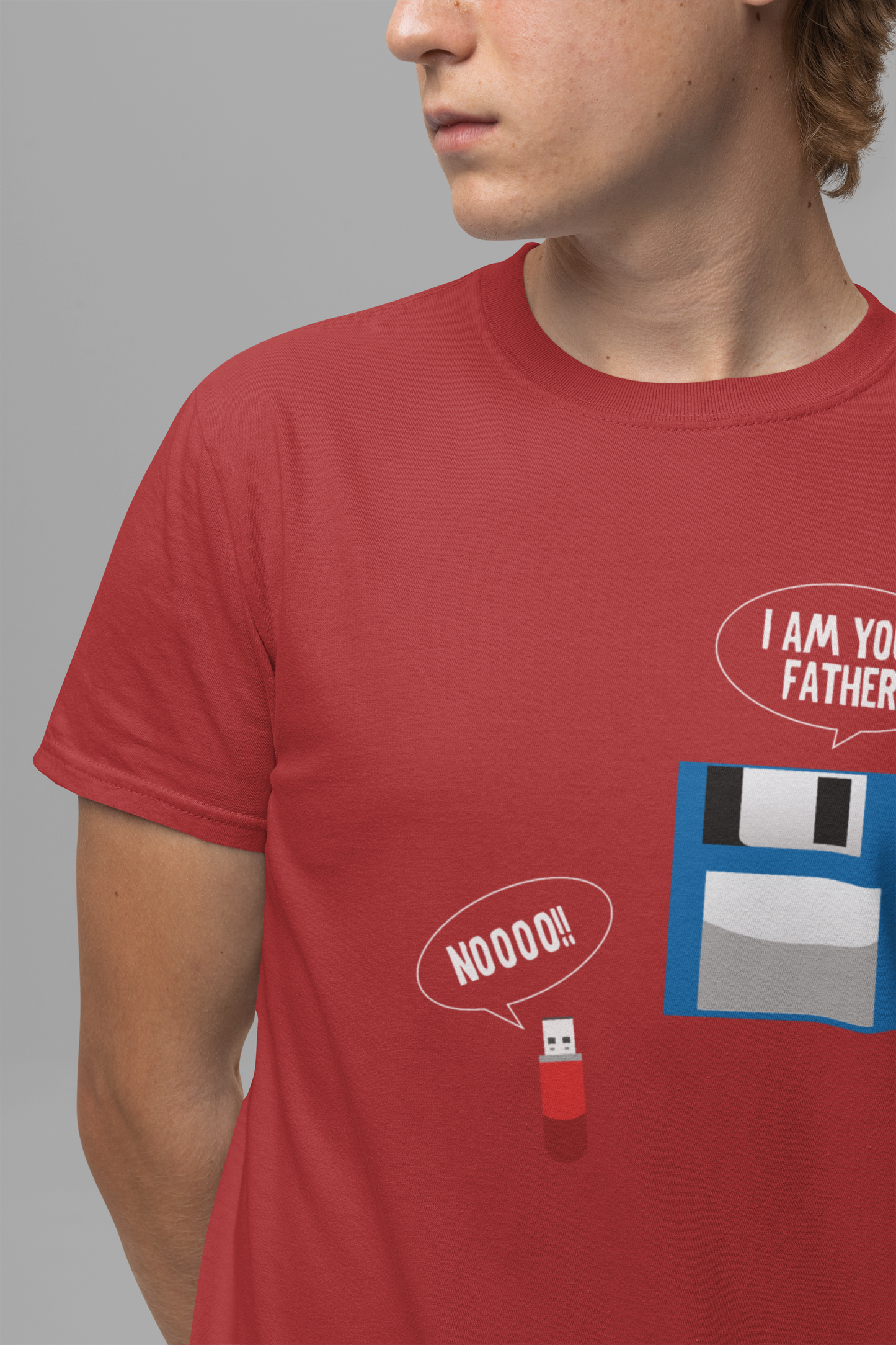 Funny Floppy Disk and USB Drive T-Shirt – I’m Your Father Retro Tech Meme