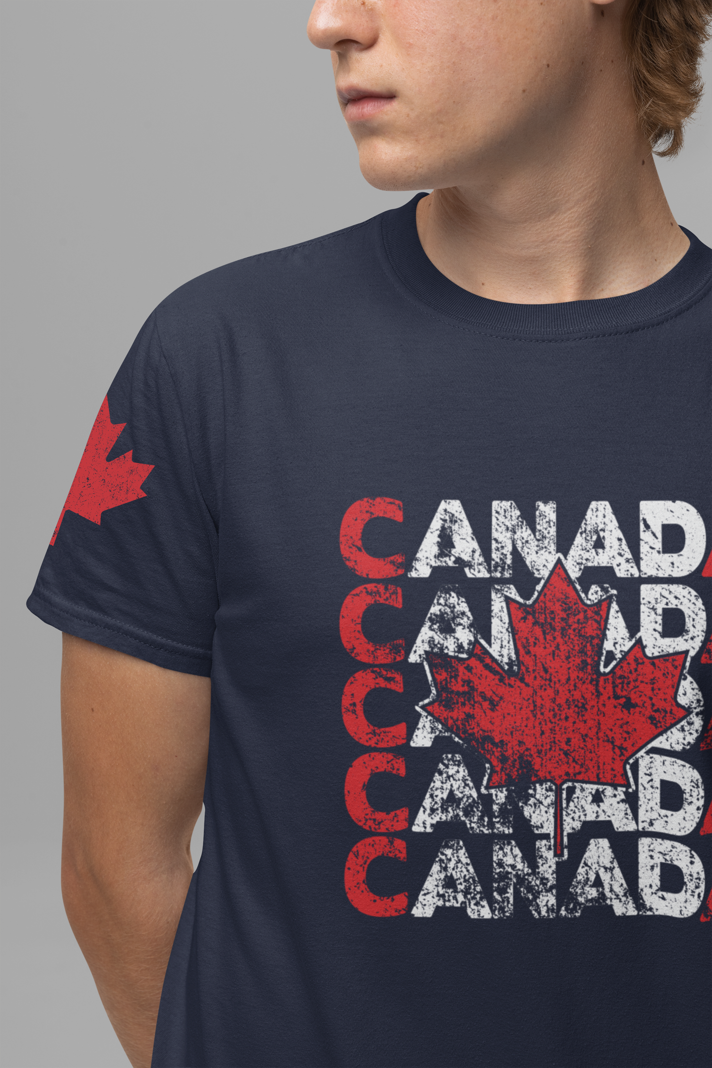 Canada Retro Repeat Maple Leaf T-Shirt