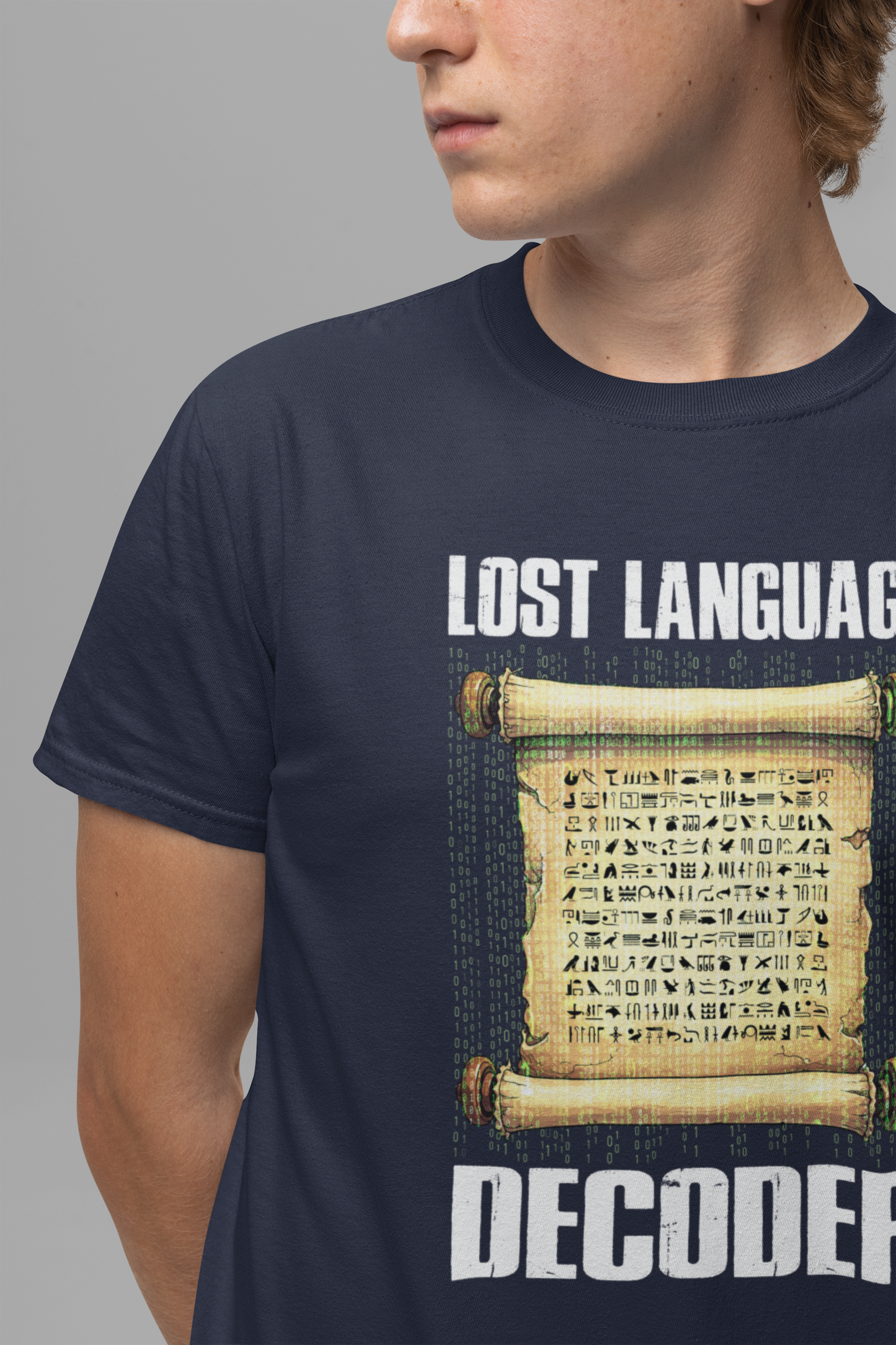 Lost Language Decoder Tee, Ancient Code Shirt, Linguistics Nerd Top, Script Symbol Graphic, Historian Puzzle Gift