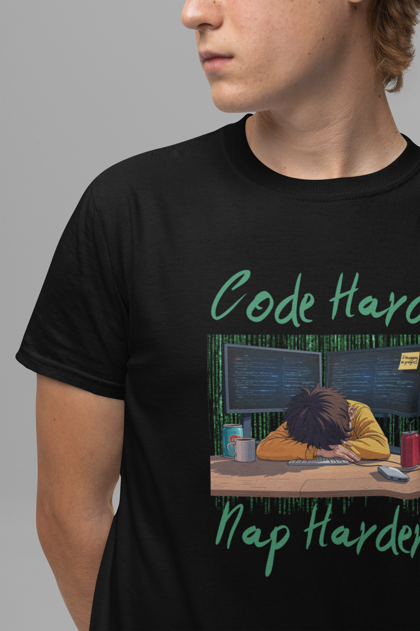 Code Hard Nap Harder Tee, Developer Sleep Shirt, Programmer Humor Top, Tech Life Graphic Tee, Sleep is Debugging Gift