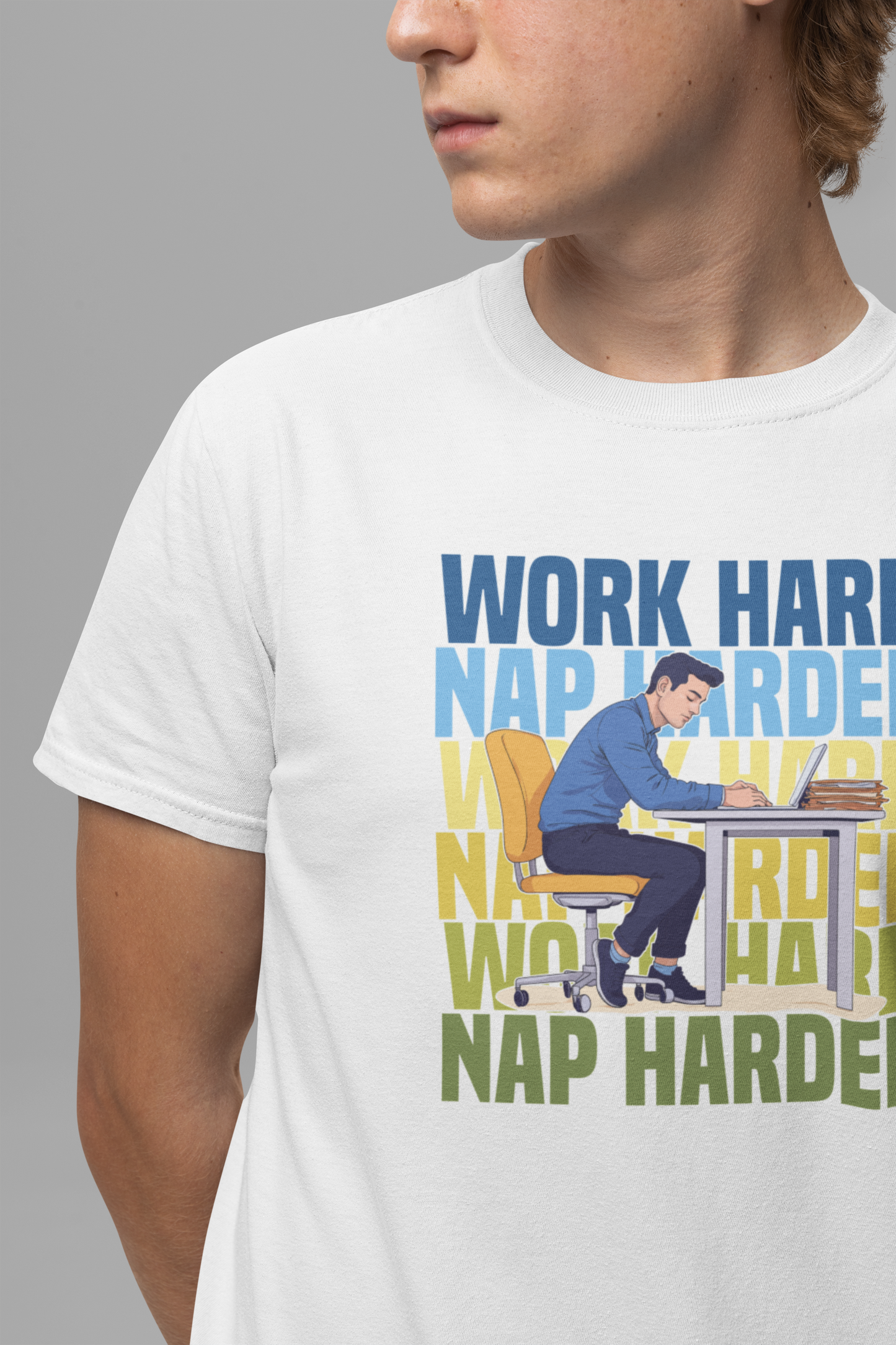 Work Hard Nap Harder Tee, Office Life Humor Shirt, Productivity Fatigue Top, Corporate Grind Graphic Tee, Tired Employee Gift