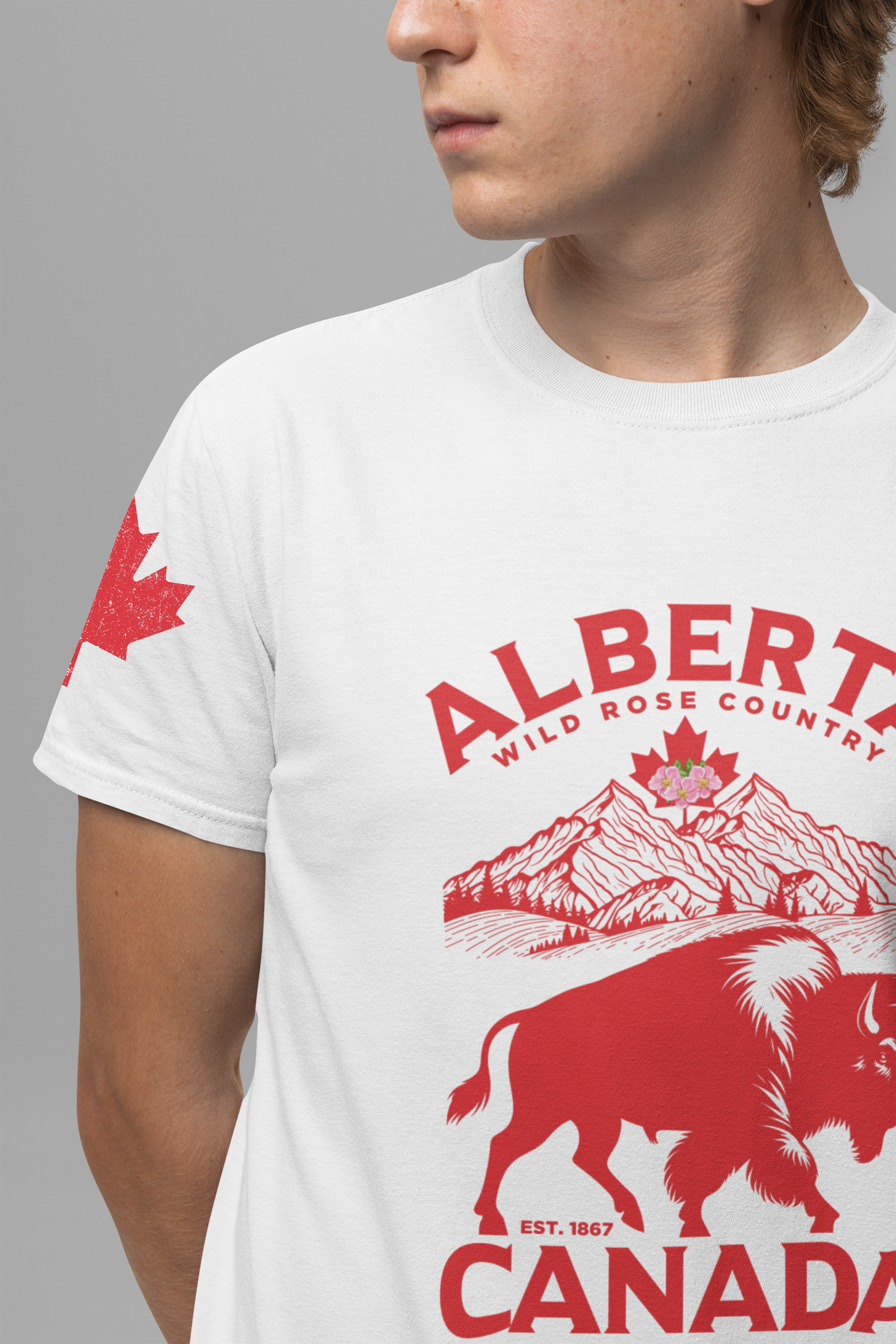 Alberta Wild Rose Country Bison T-Shirt
