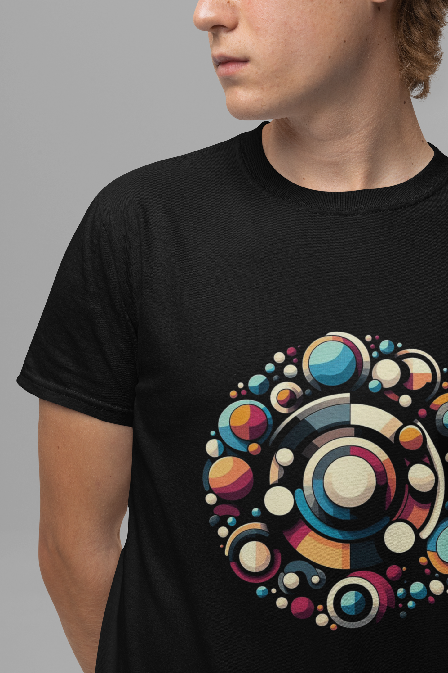 Circular Harmony – Colorful Circles Pattern Graphic T-Shirt