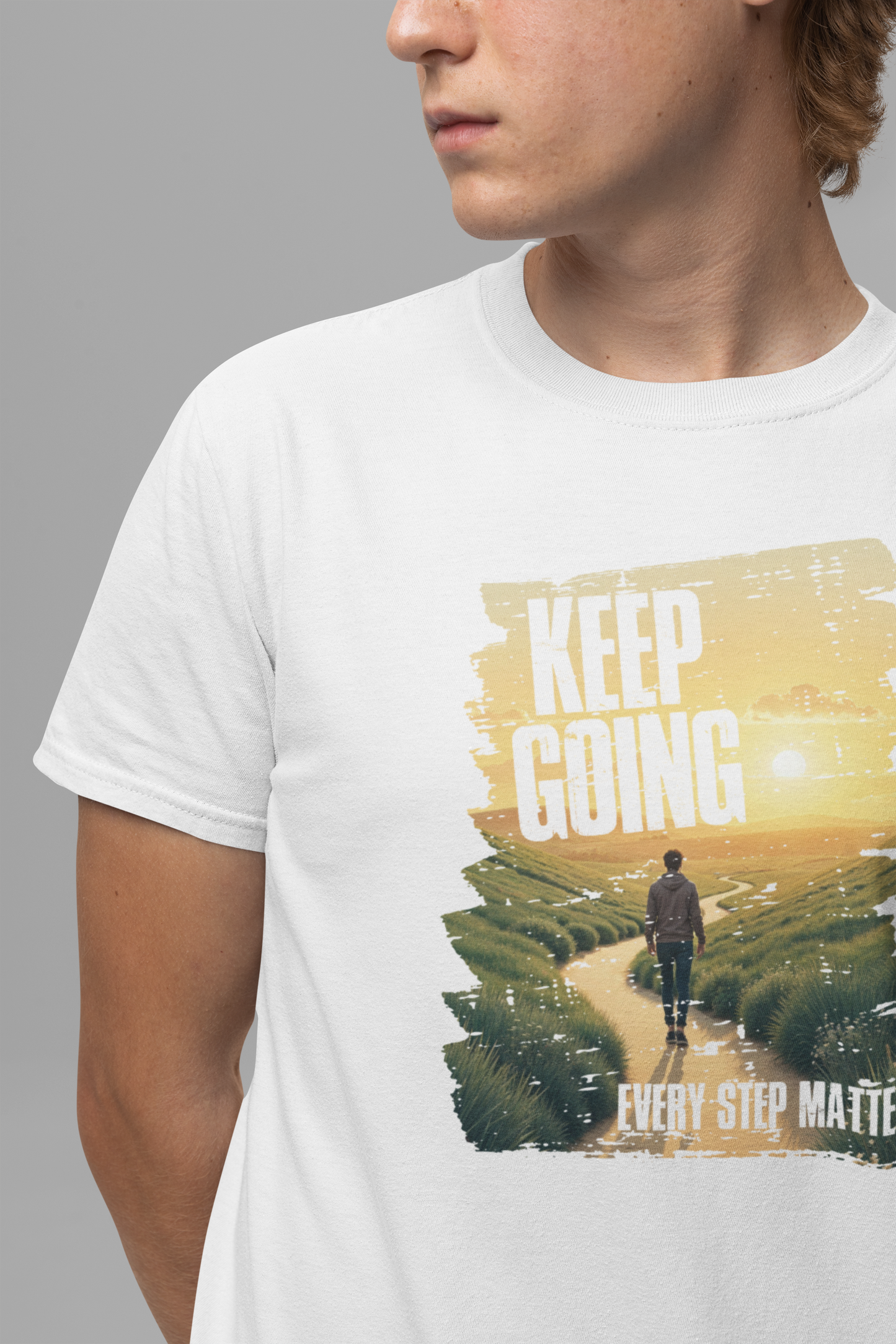 Keep Going Tee, Motivational Quote Shirt, Perseverance Message Tee, Positivity Boost Top, Mental Health Support Gift