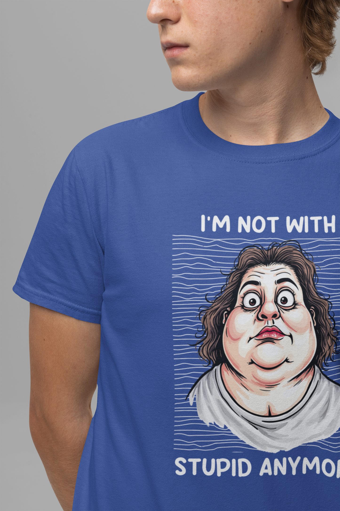 I'm Not With Stupid Anymore Tshirt – Women Simple Smiling Face Graphic