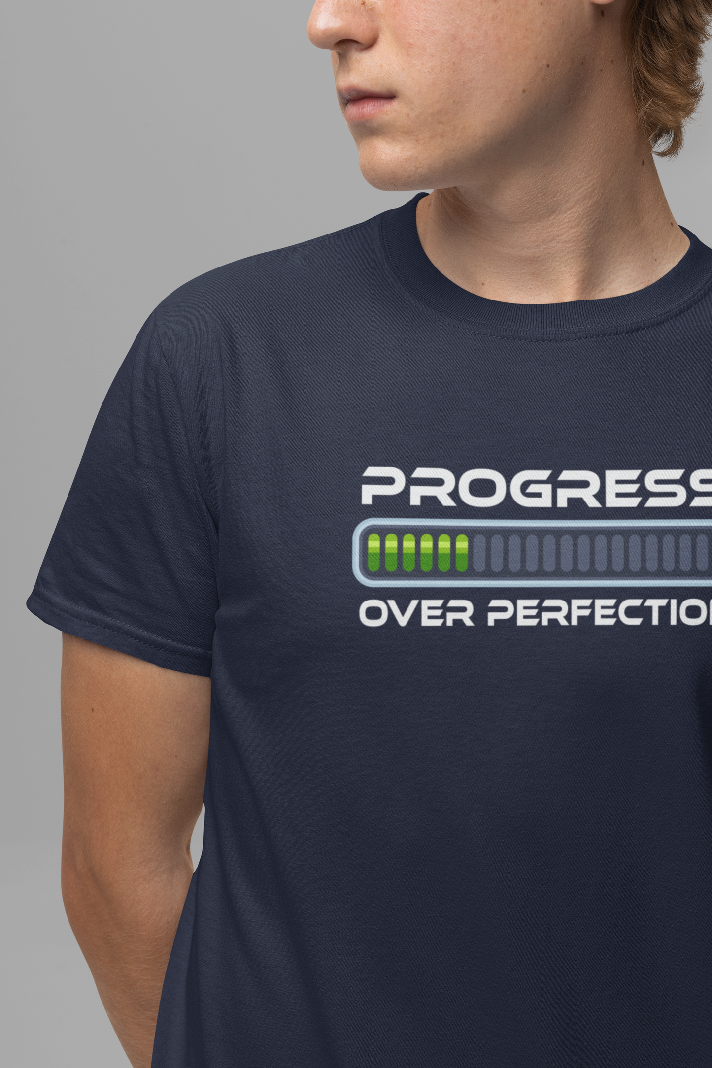 Progress Over Perfection Tee, Motivational Fitness Shirt, Personal Growth Workout Top, Gym Journey Graphic Tee, Daily Grind Gift
