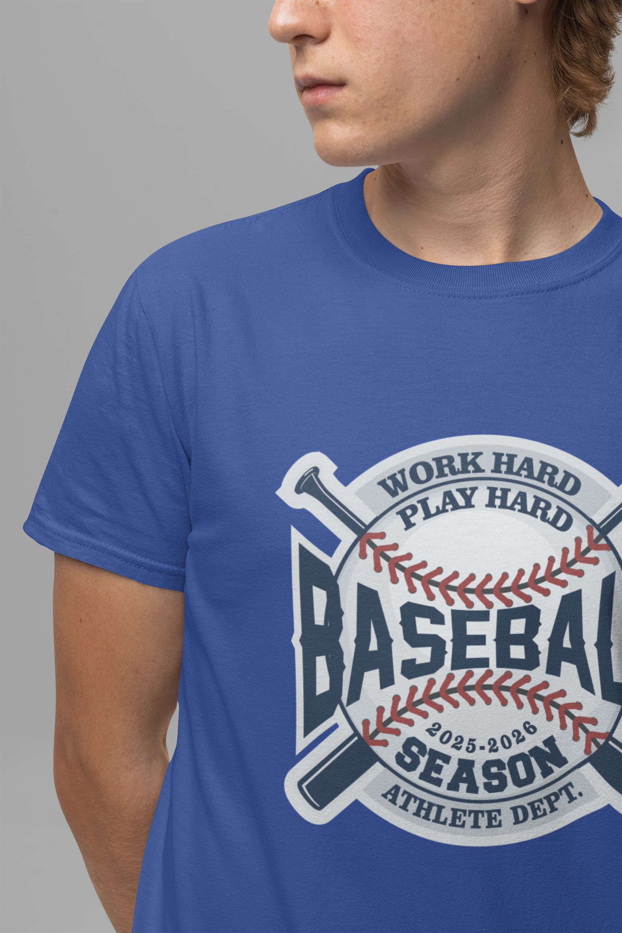 Baseball tshirt - Baseball Work Hard Play Harder Tshirt Large Baseball and Bat Graphic 2025-2026 Season