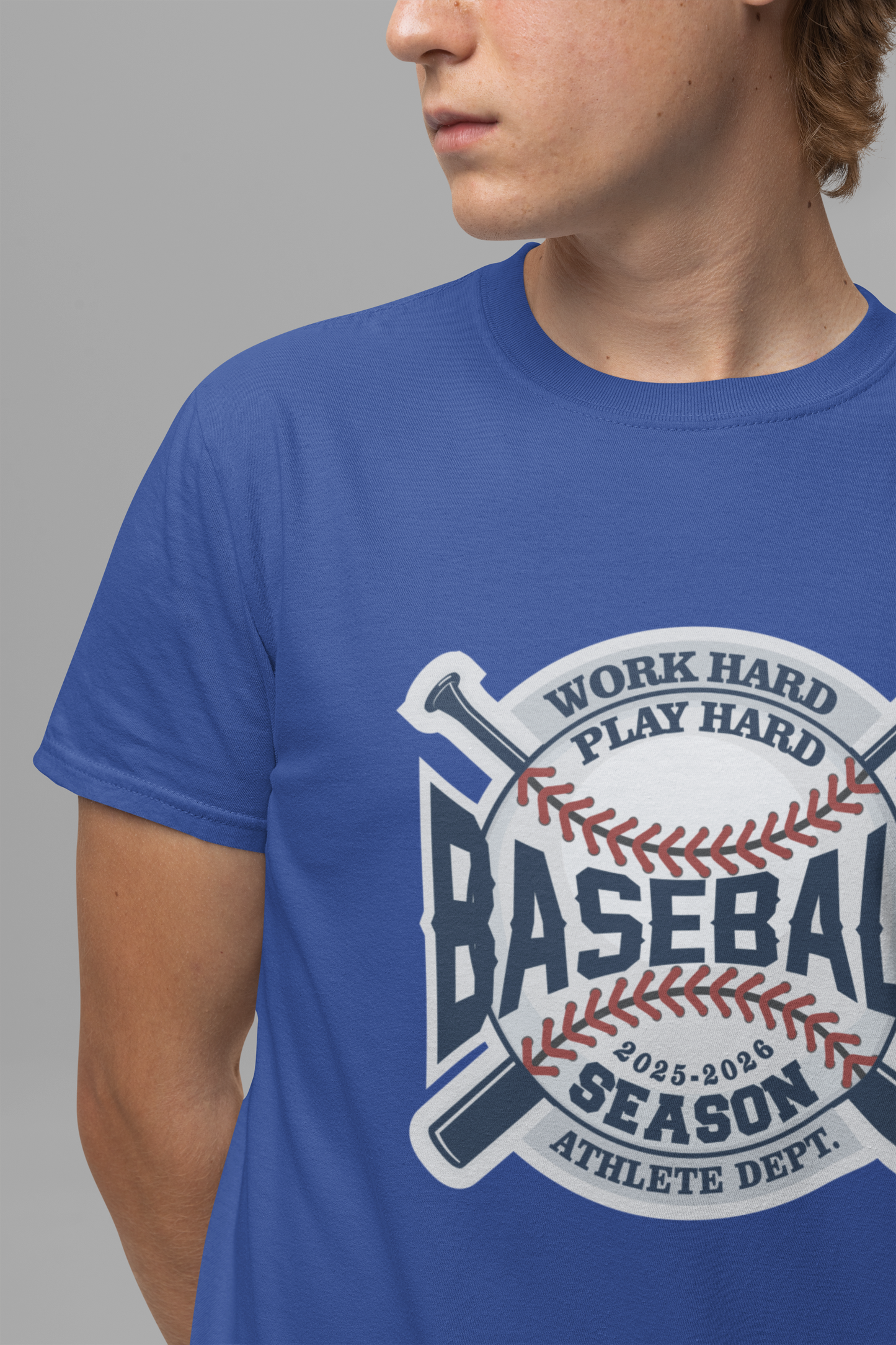 Baseball tshirt - Baseball Work Hard Play Harder Tshirt Large Baseball and Bat Graphic 2025-2026 Season