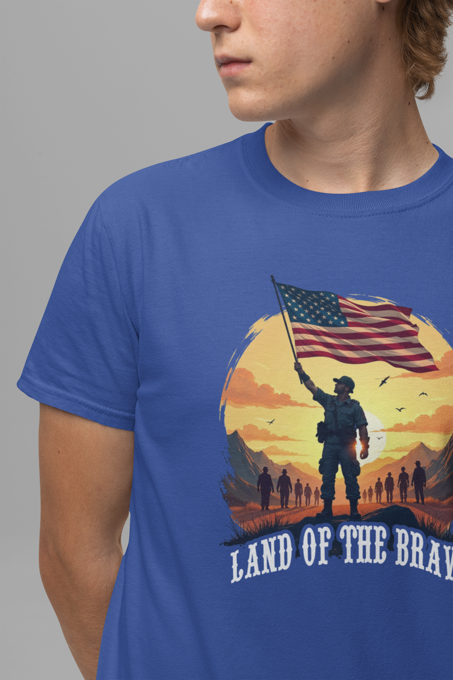 Land of the Brave Shirt Patriotic American Graphic Tee for Those Who Honor Courage Sacrifice and the Stories That Built Our Nation