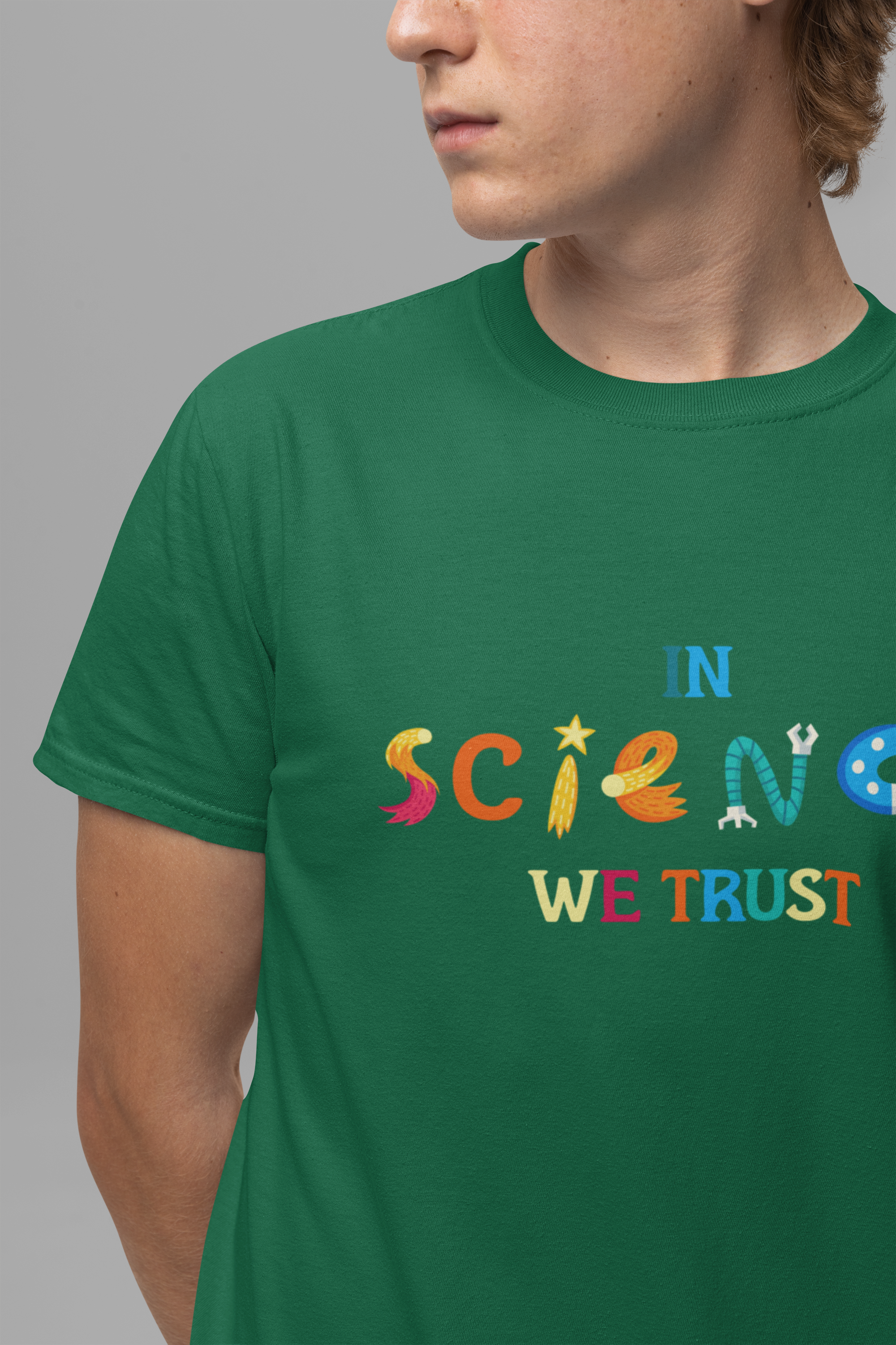 In Science We Trust T-Shirt – Lab Equipment Graphic STEM Lover Tee