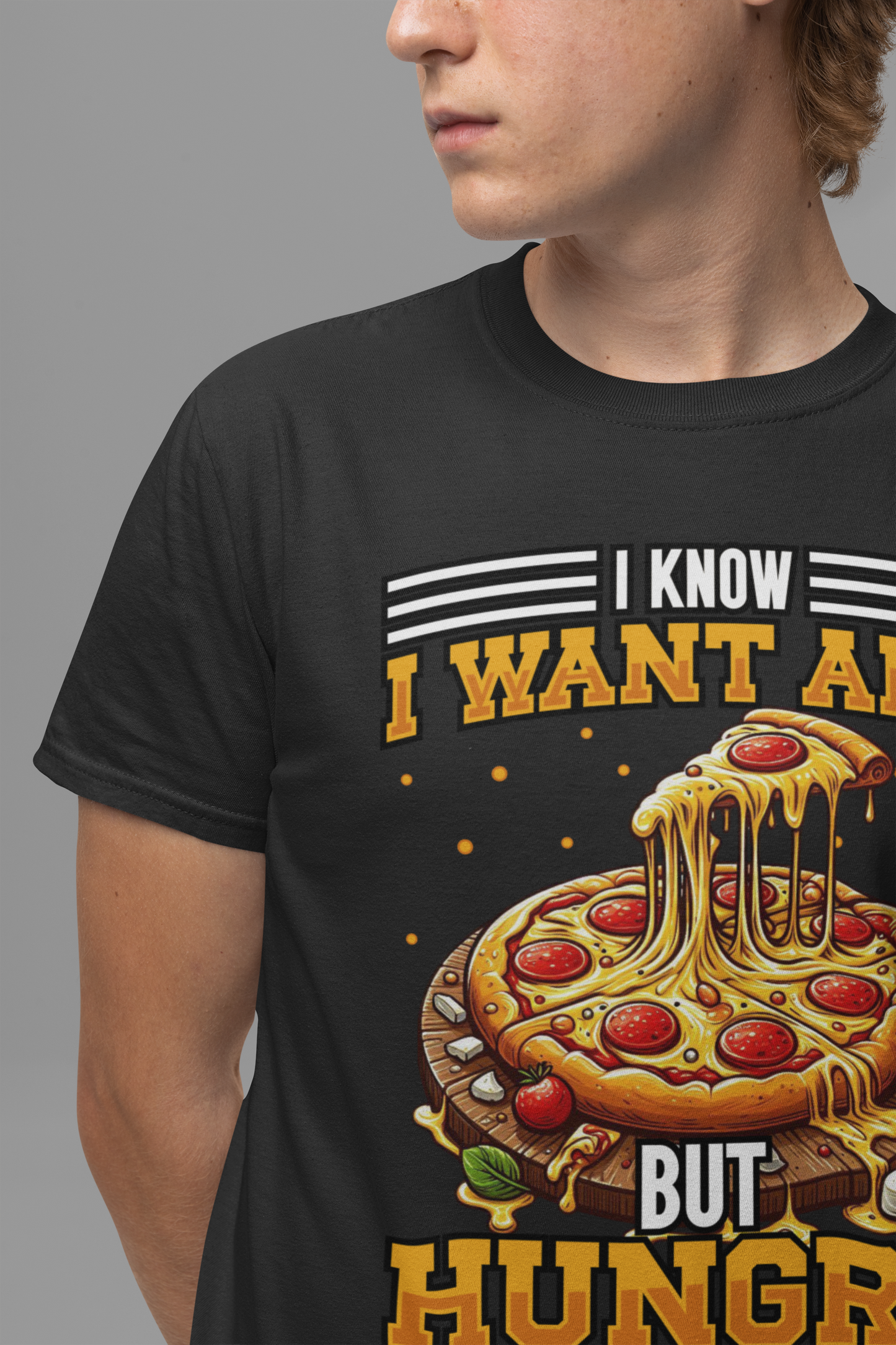 I Know I Want Abs But Hungry Shirt, Funny Gym Foodie Tee, Workout and Food Struggle T Shirt, Relatable Fitness Humor Apparel, Sarcastic Fit Top