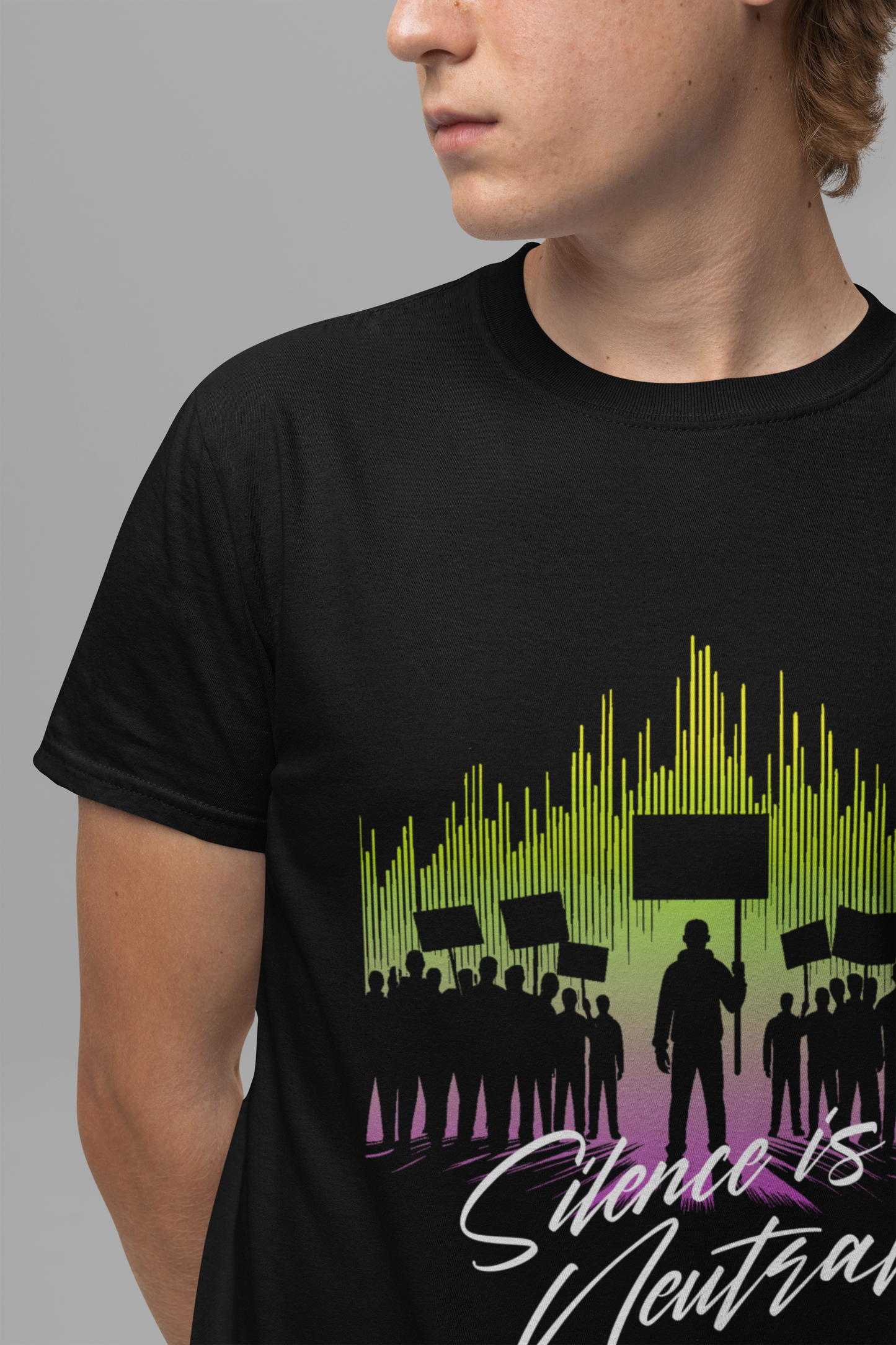 Silence is Neutral | Protest Crowd Graphic T-Shirt