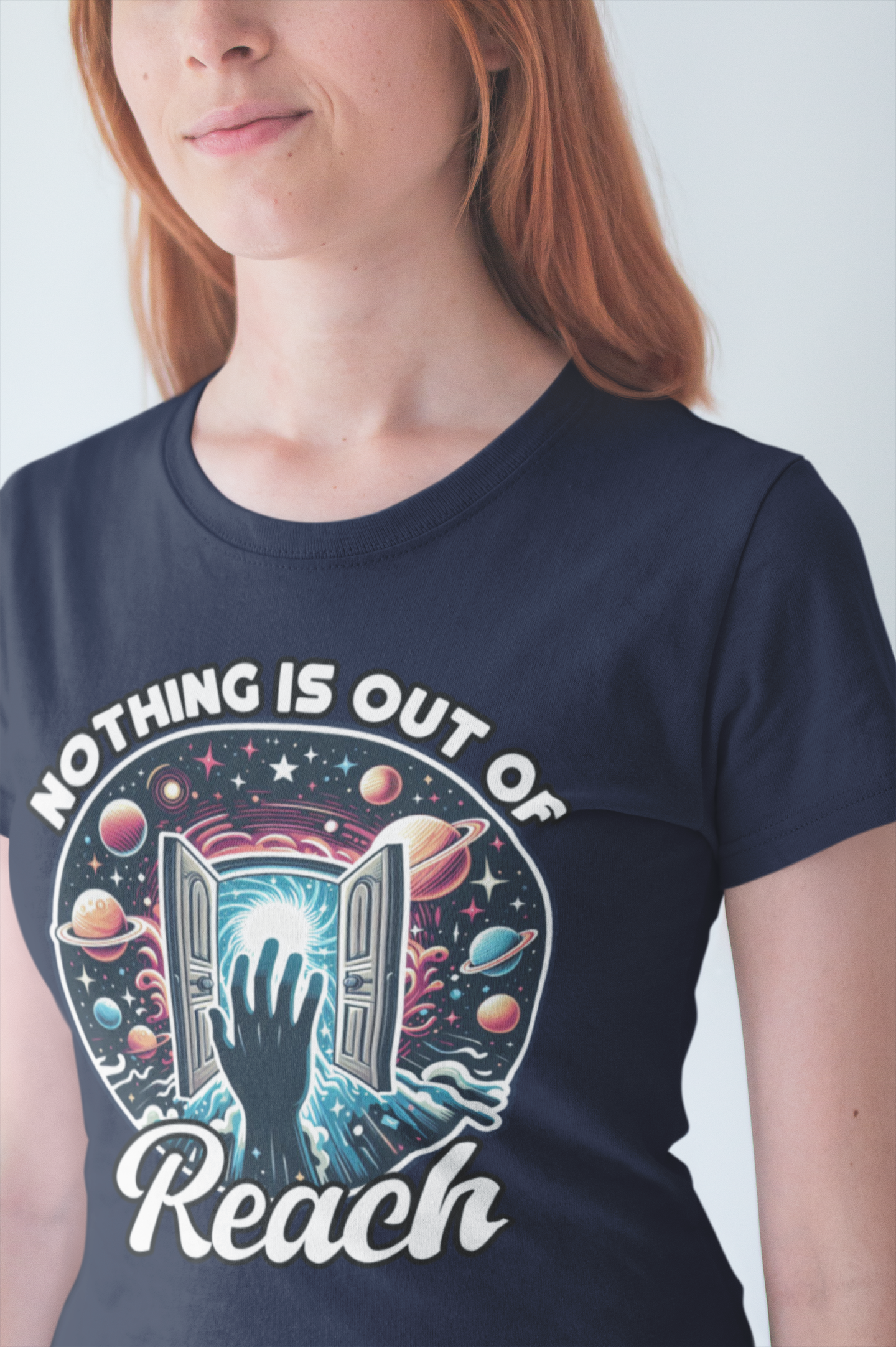 Nothing is Out of Reach Shirt, Cosmic Inspiration Tee, Galaxy Quote T Shirt, Law of Attraction Shirt, Universe Dream Tee