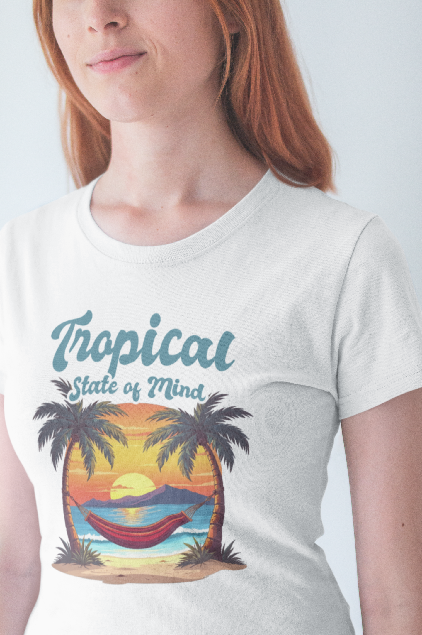 Tropical State of Mind Sunset Hammock Beach T-Shirt