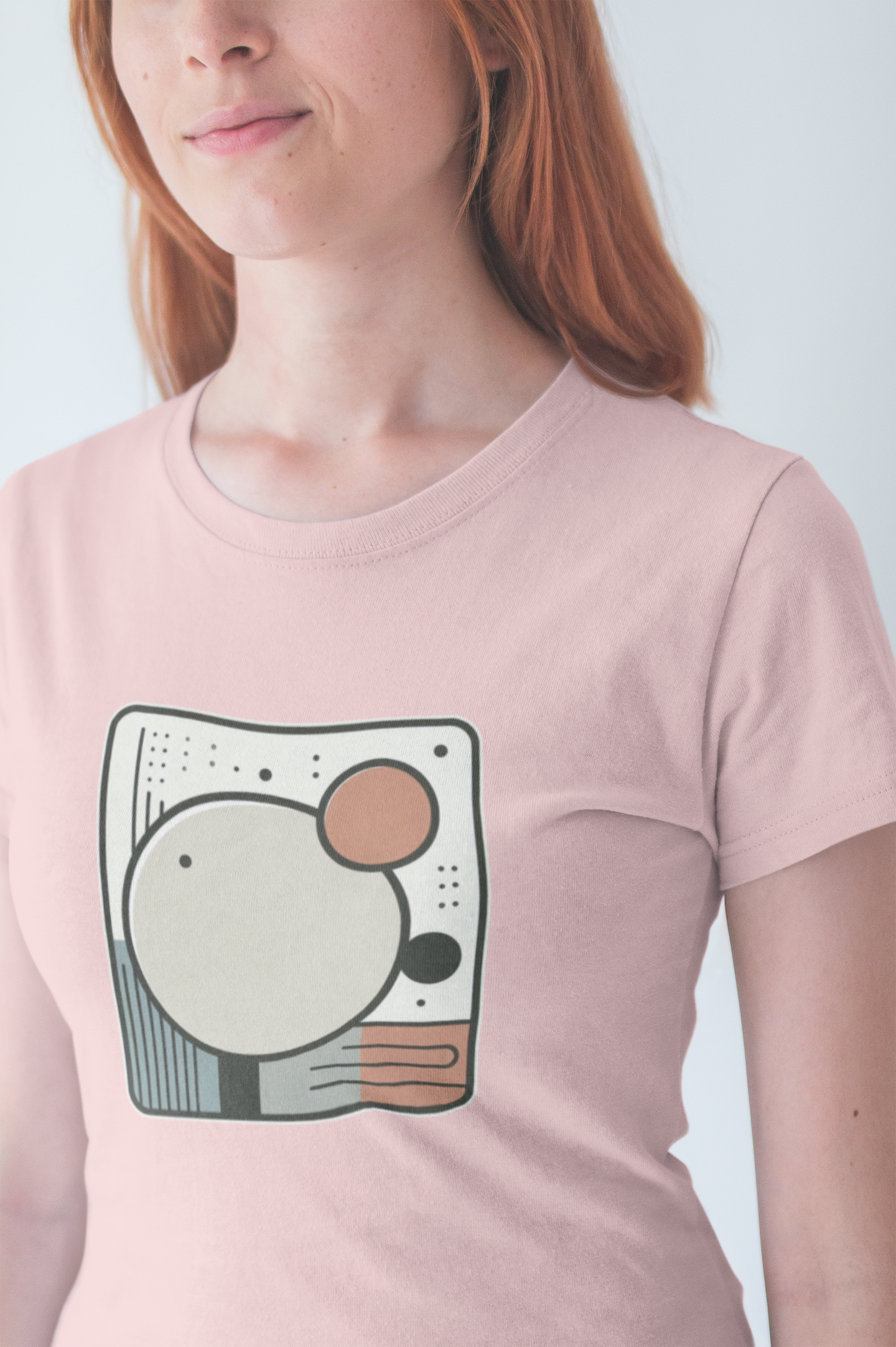 Less Is More Tshirt – Minimalist Geometric Rectangle with Colorful Circles and Lines