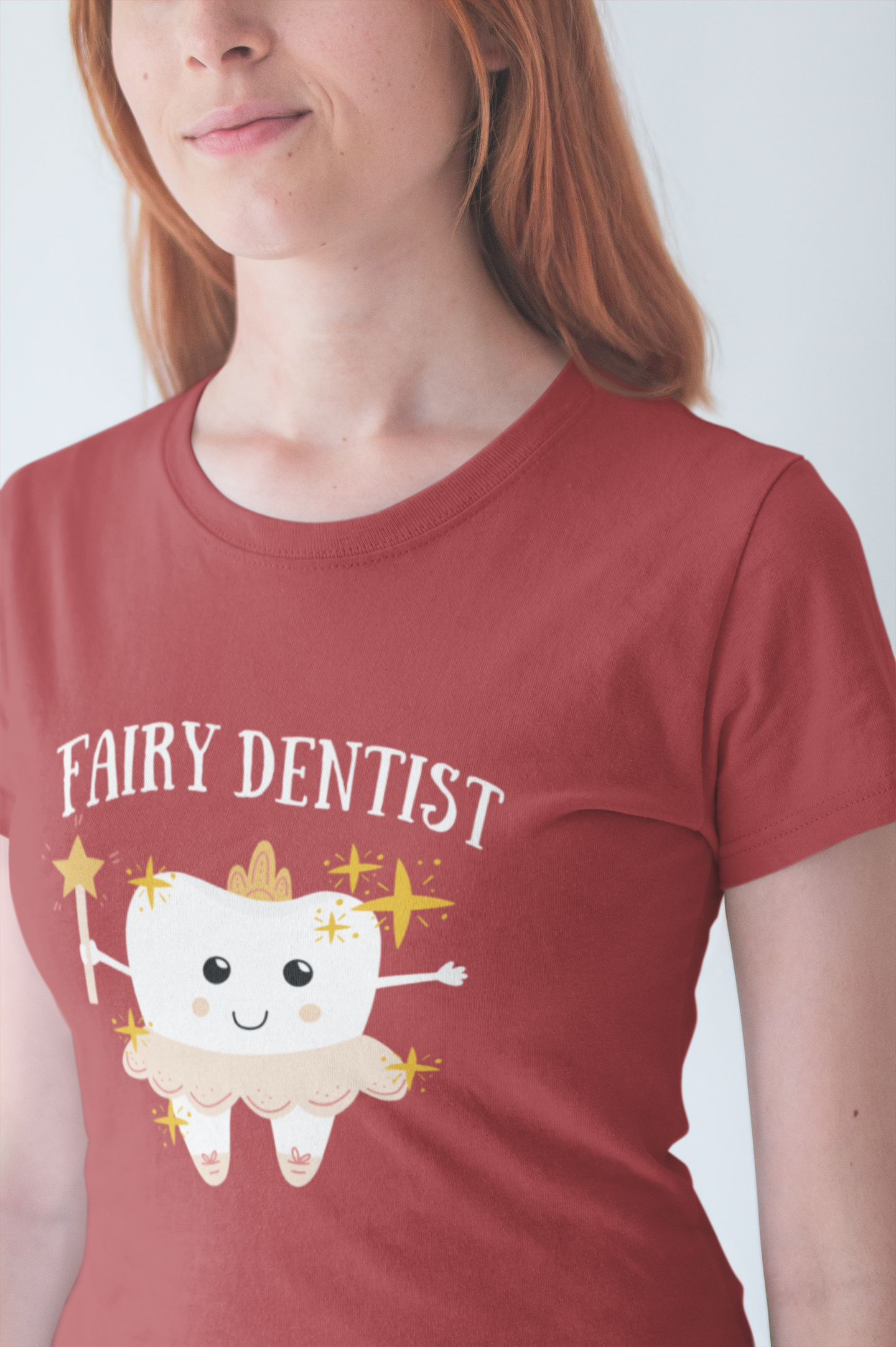Fairy Dentist T Shirt Large Smiling Tooth with Wand and Fairy Costume
