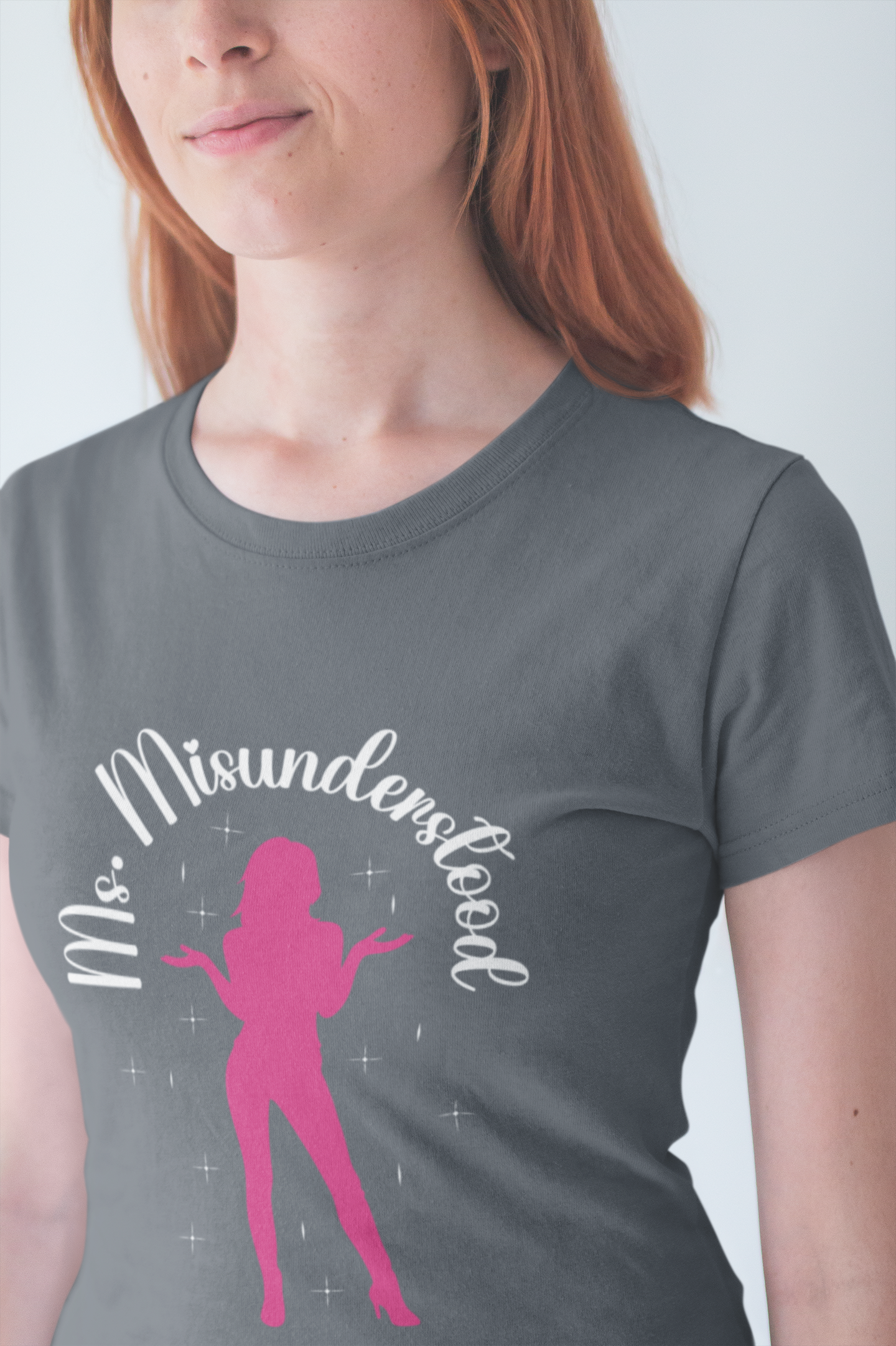 Misunderstood Graphics Ms Misunderstood Shirt, Confident Anime Girl Tee, Pink Silhouette Sass ...
