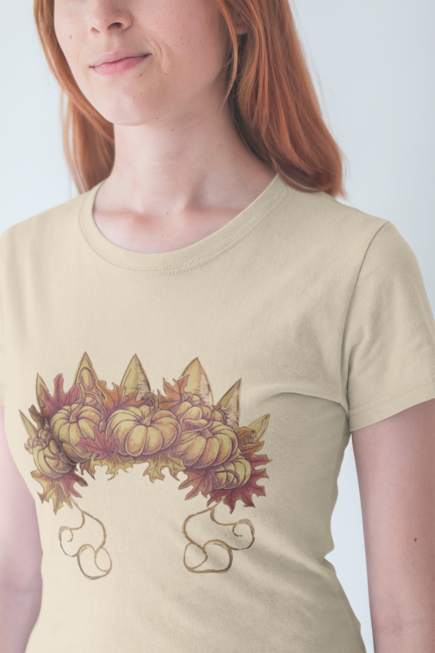 Pumpkin Queen’s Satchel – Botanical Pumpkin Plant & Leaves Graphic T-Shirt