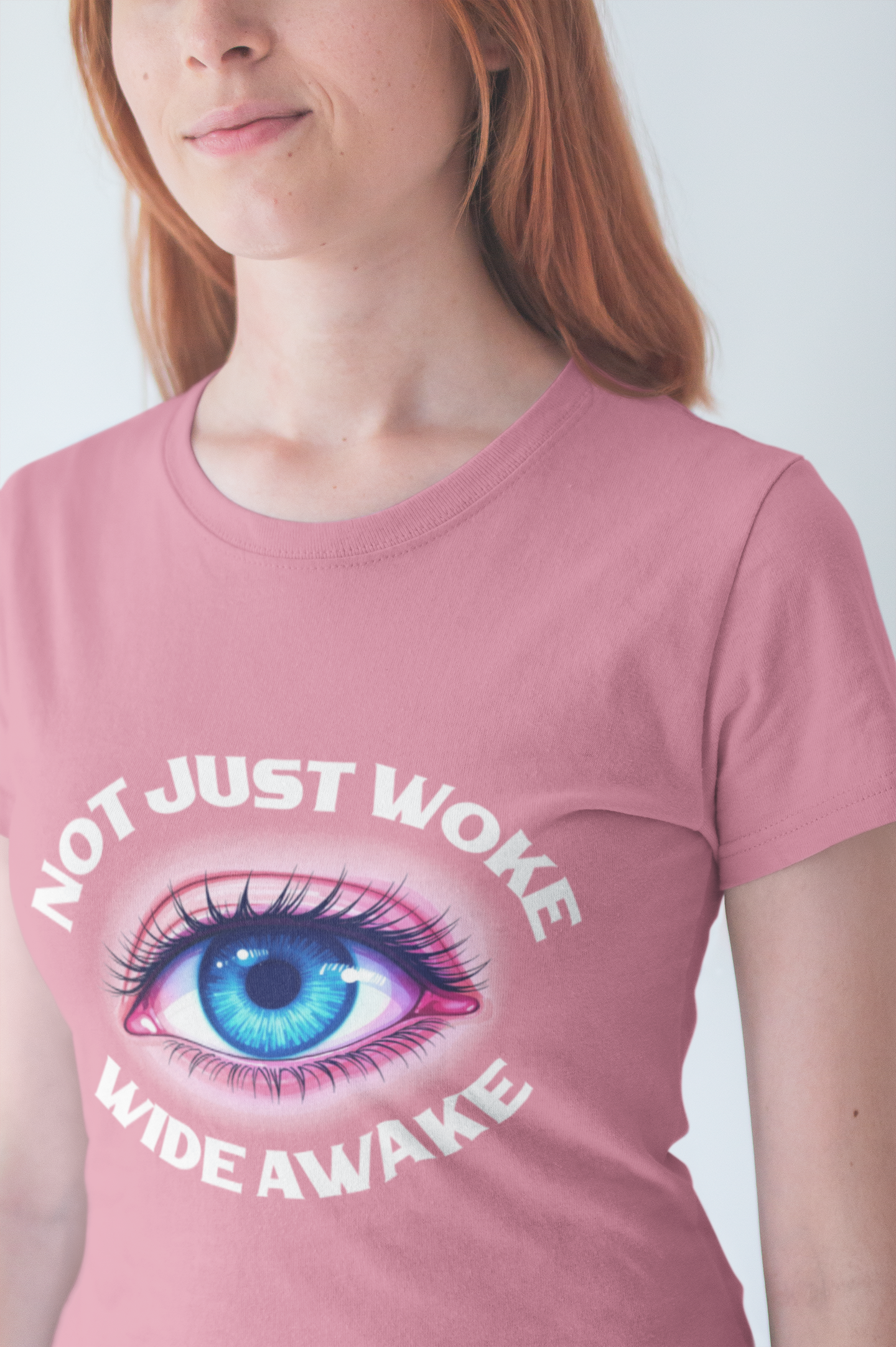 Not Just Woke, Wide Awake | Bold Open Eye Graphic T-Shirt