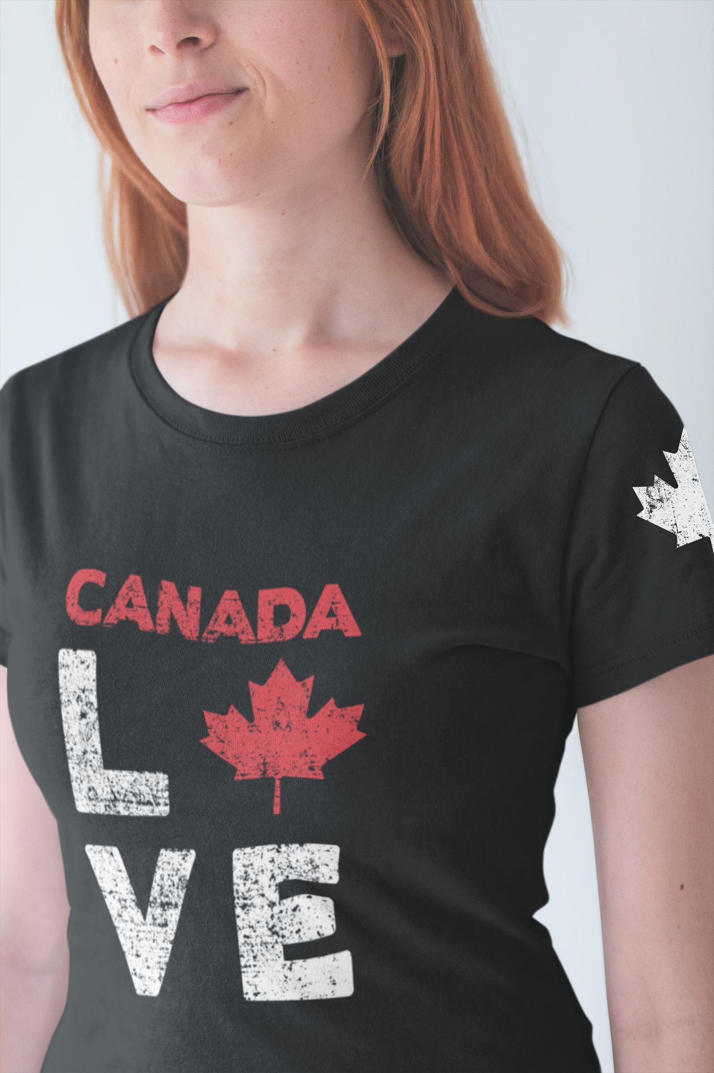 Canada Maple Leaf Love with Canada Bold Text T-Shirt