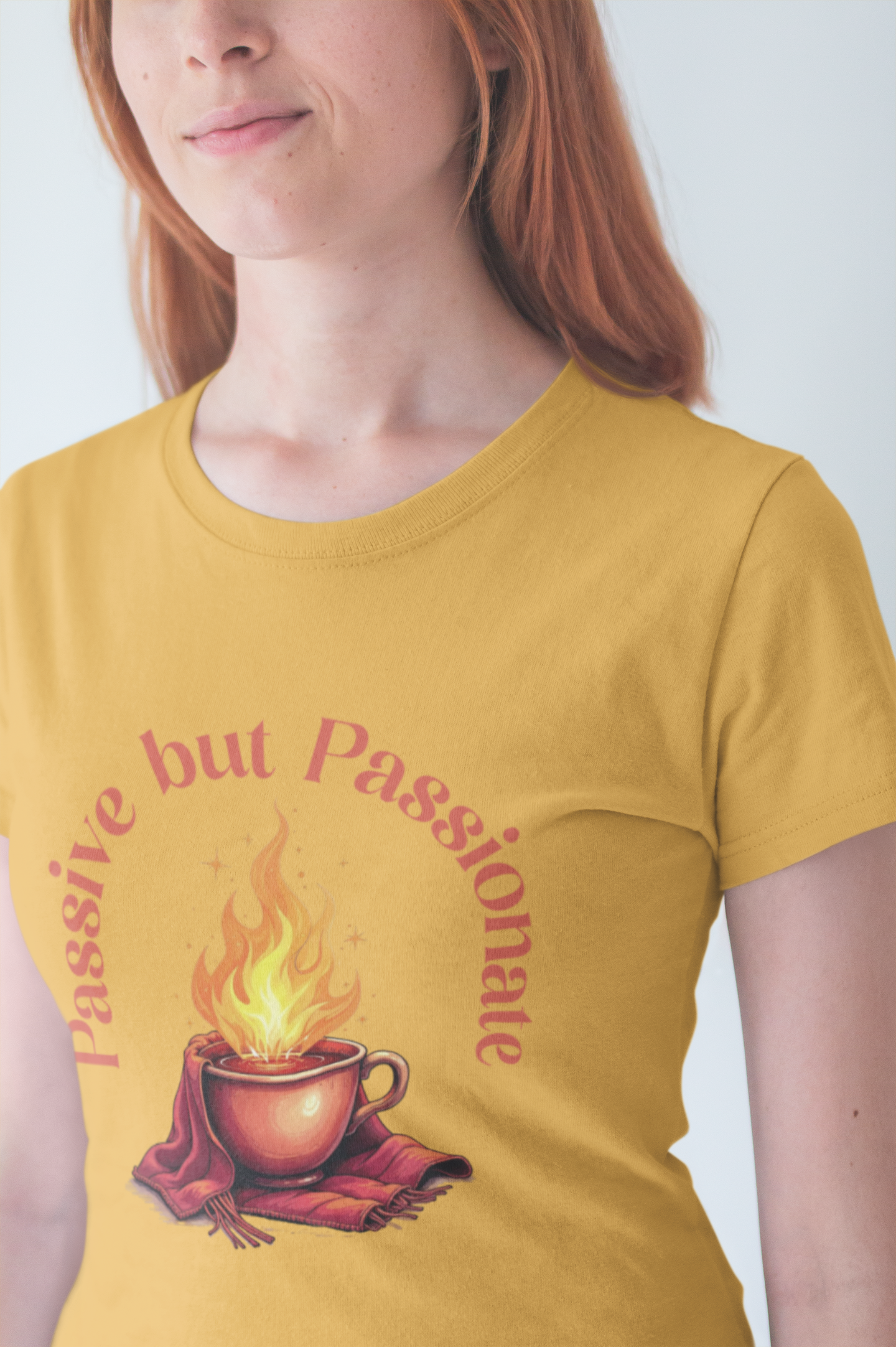 Passive But Passionate – Fiery Cup Graphic T-Shirt